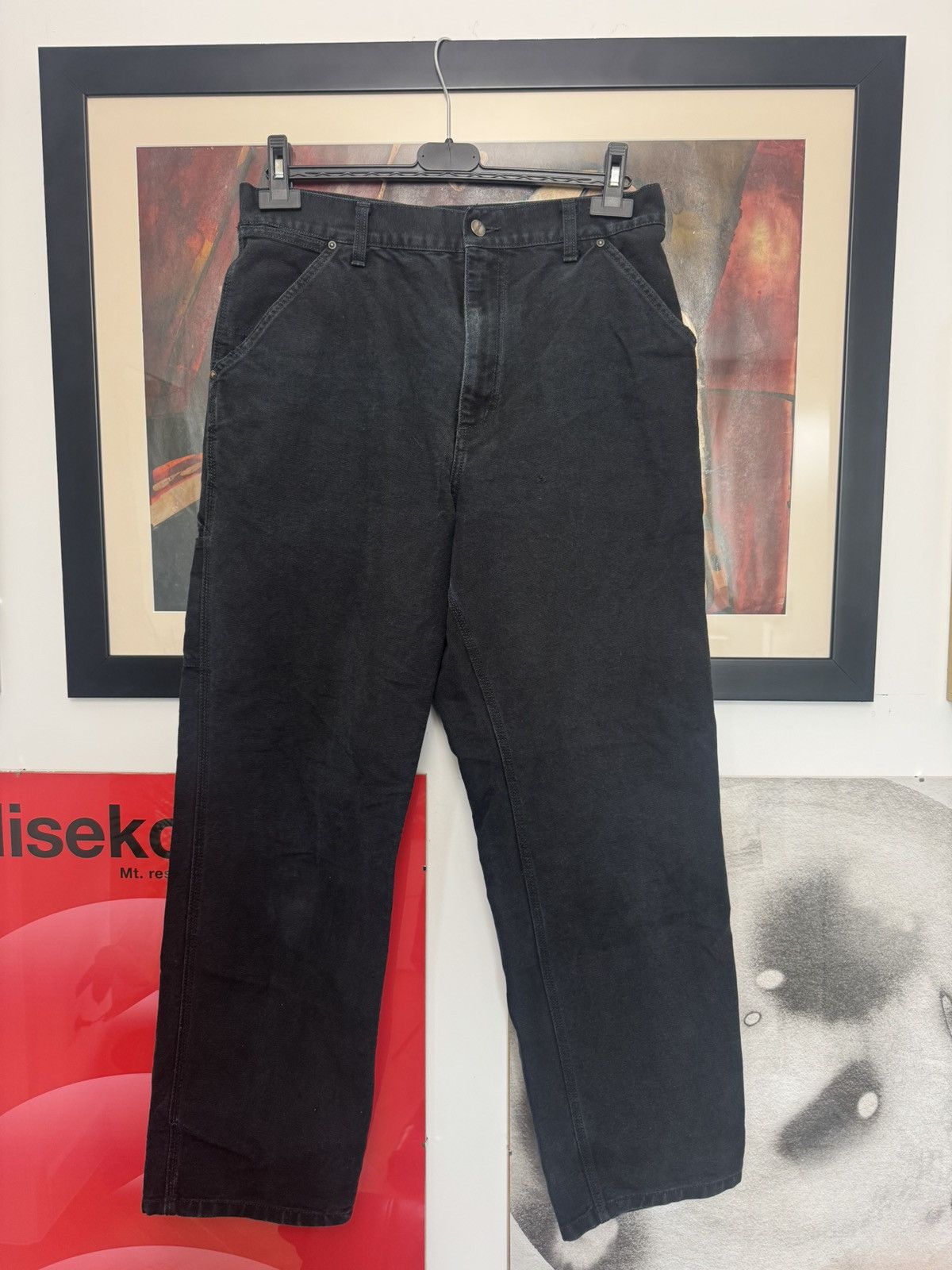 Carhartt Vintage 90s Carhartt Single Knee Washed Black Rare Work Pant Size US 32 / EU 48 - 2 Thumbnail