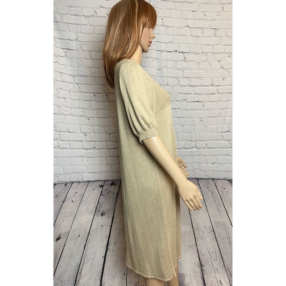 Bcbgmaxazria NWT New $210 BCBGMAXAZRIA Knit Rayon Beige Short Sleeve Dre Size L / US 10 / IT 46 - 4 Thumbnail