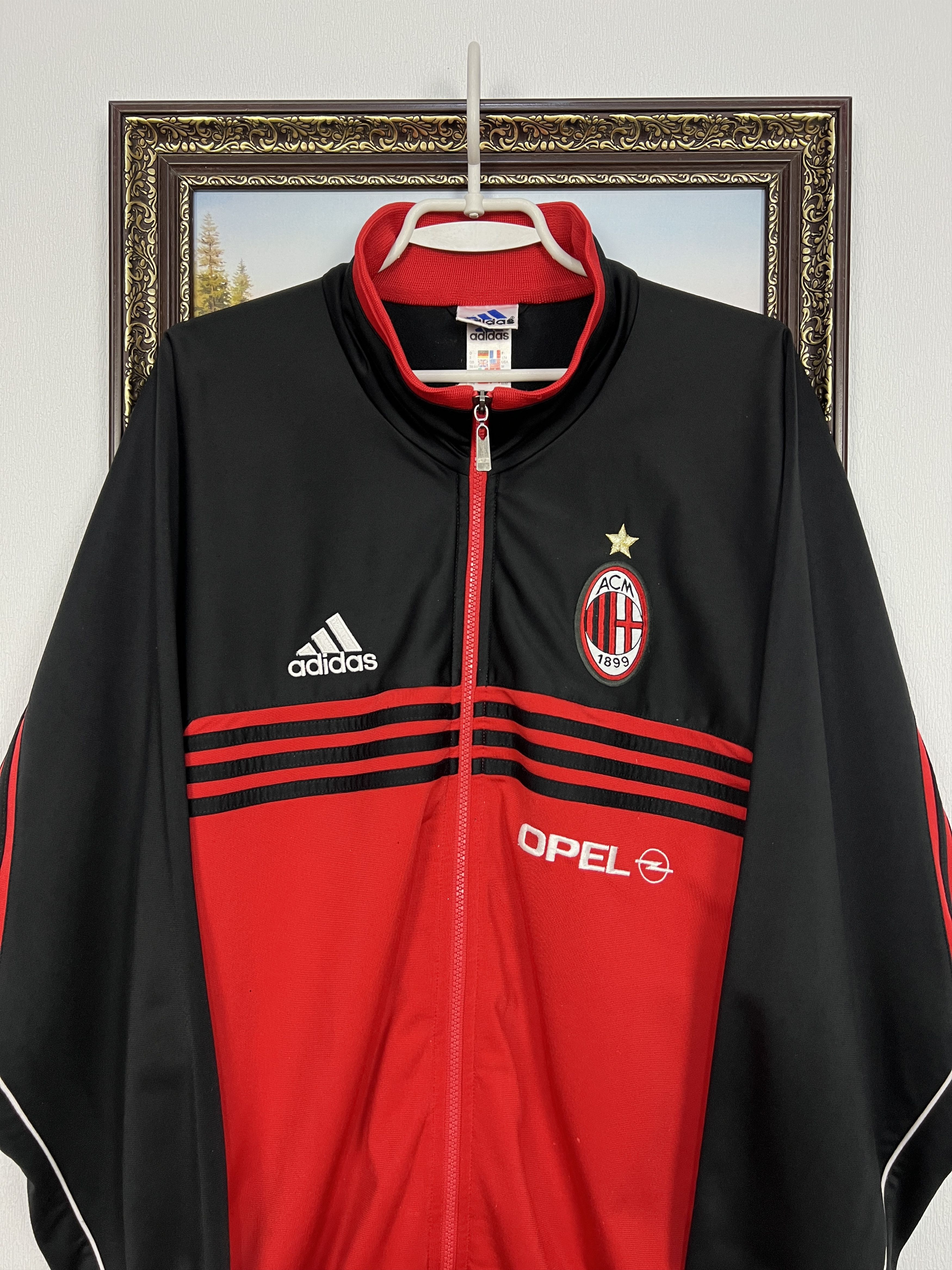 Adidas Vintage 90's Adidas AC Milan Football Jacket Soccer Mens Size US M / EU 48-50 / 2 - 2 Thumbnail