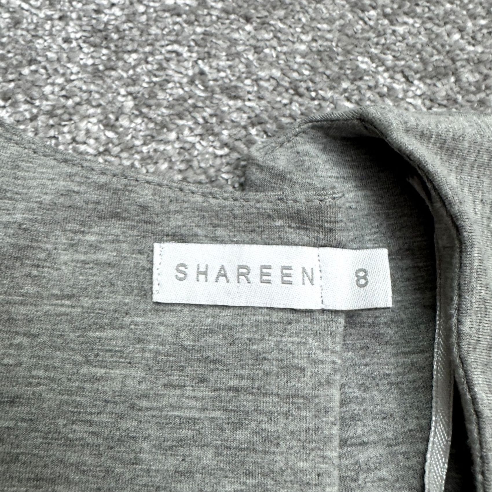Vintage Shareen Knotted Front High Slit Maxi Dress Womens 8 Gray Long Sleeve V-Neck Dress Size M / US 6-8 / IT 42-44 - 7 Thumbnail