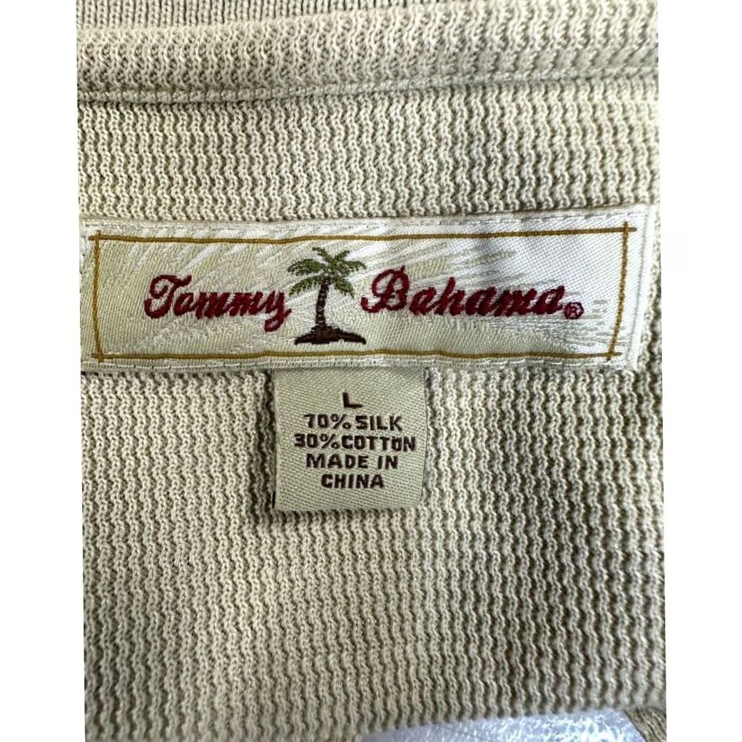 Tommy Bahama Tommy Bahama Polo Shirt Mens Large Beige Silk Blend Short Sleeve Rugby Size US L / EU 52-54 / 3 - 3 Thumbnail