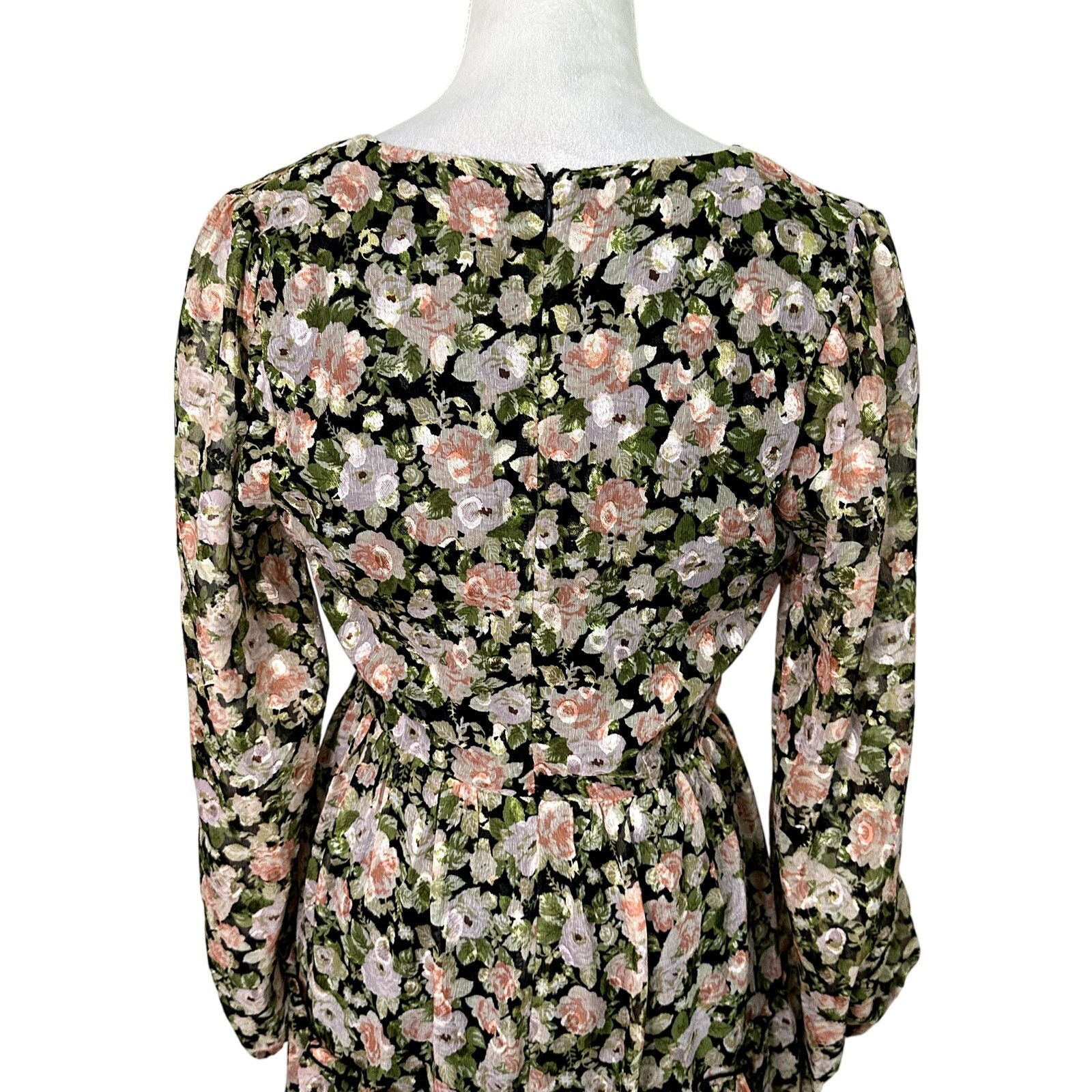Other All In Favor Mini Dress Long Sleeves Floral Multi Women's L Size L / US 10 / IT 46 - 6 Thumbnail