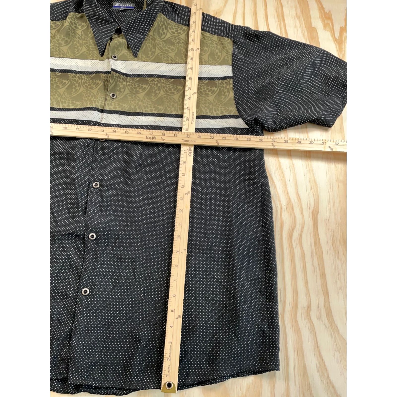 Vintage VTG Vintage Yes Bassiri Lightweight Geometric Pattern Shirt 2XL Black Green USA Adult Men Regular Short Sleeve Casual Hawaiian 90s Dad Retro Size US XXL / EU 58 / 5 - 5 Thumbnail