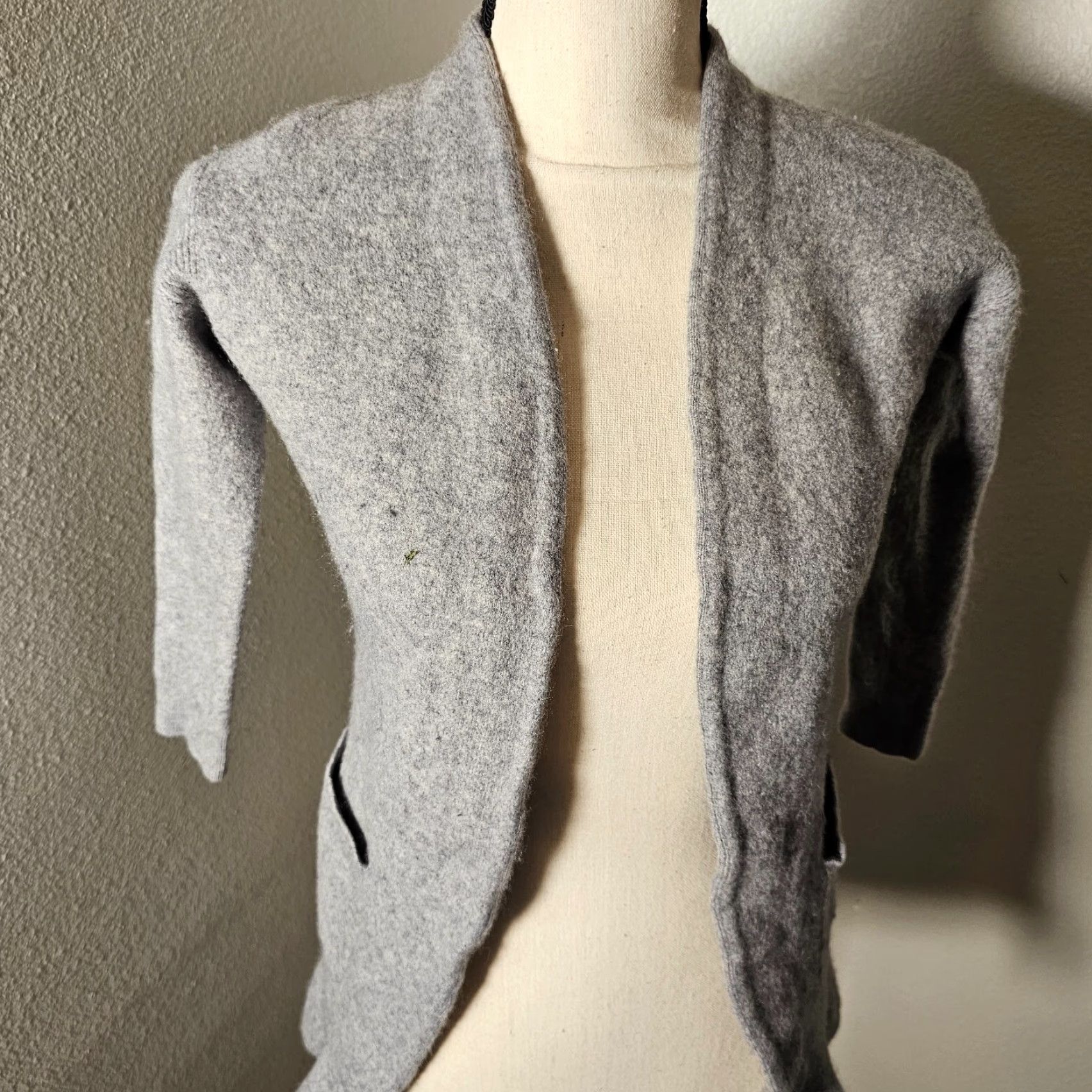 Vintage VINTAGE Halogen Cardigan Sweater Women Medium Gray Cashmere Blend Open Front Long Sleeve Size M / US 6-8 / IT 42-44 - 5 Thumbnail