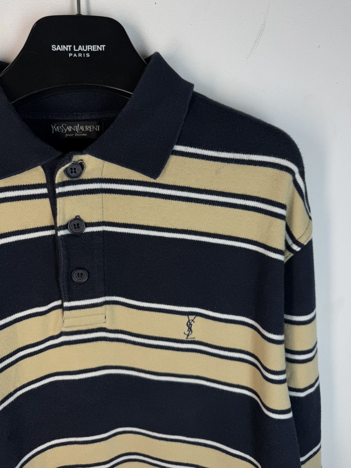 Yves Saint Laurent 90s YSL Sweatshirt 1/4 Button Up Sweater Vintage rare Size US XL / EU 56 / 4 - 15 Thumbnail