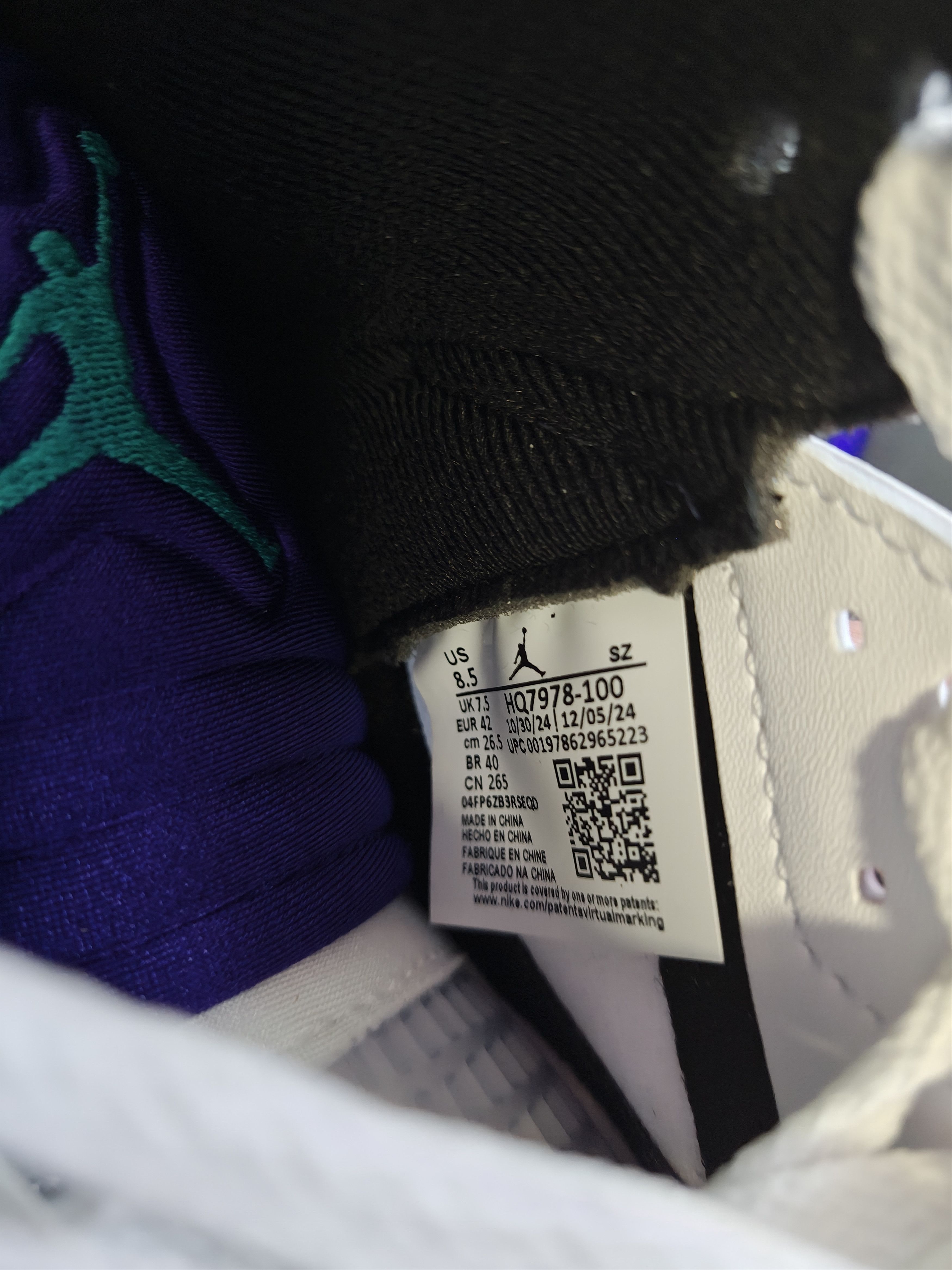 Air Jordan OG Grape Retro 2025