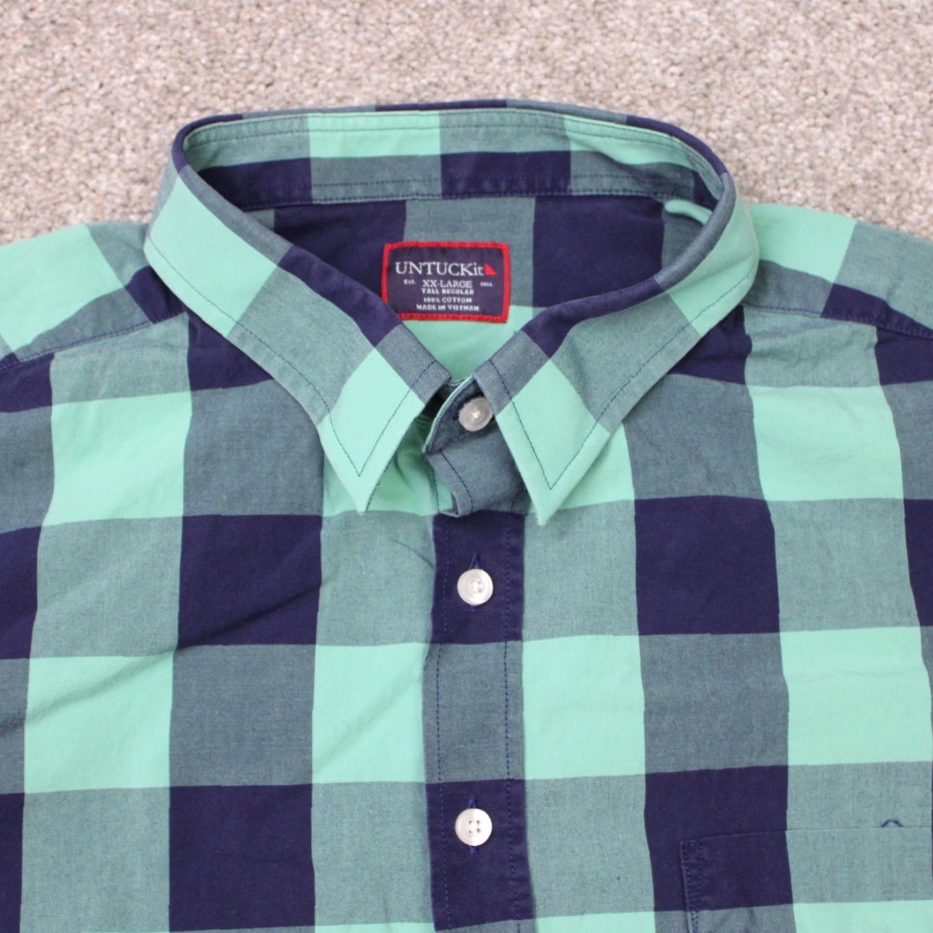 UNTUCKit UNTUCKit Bonarda Shirt Mens 2XLT XXL Tall Green/Blue Plaid Long Sleeve Size US XXL / EU 58 / 5 - 4 Thumbnail
