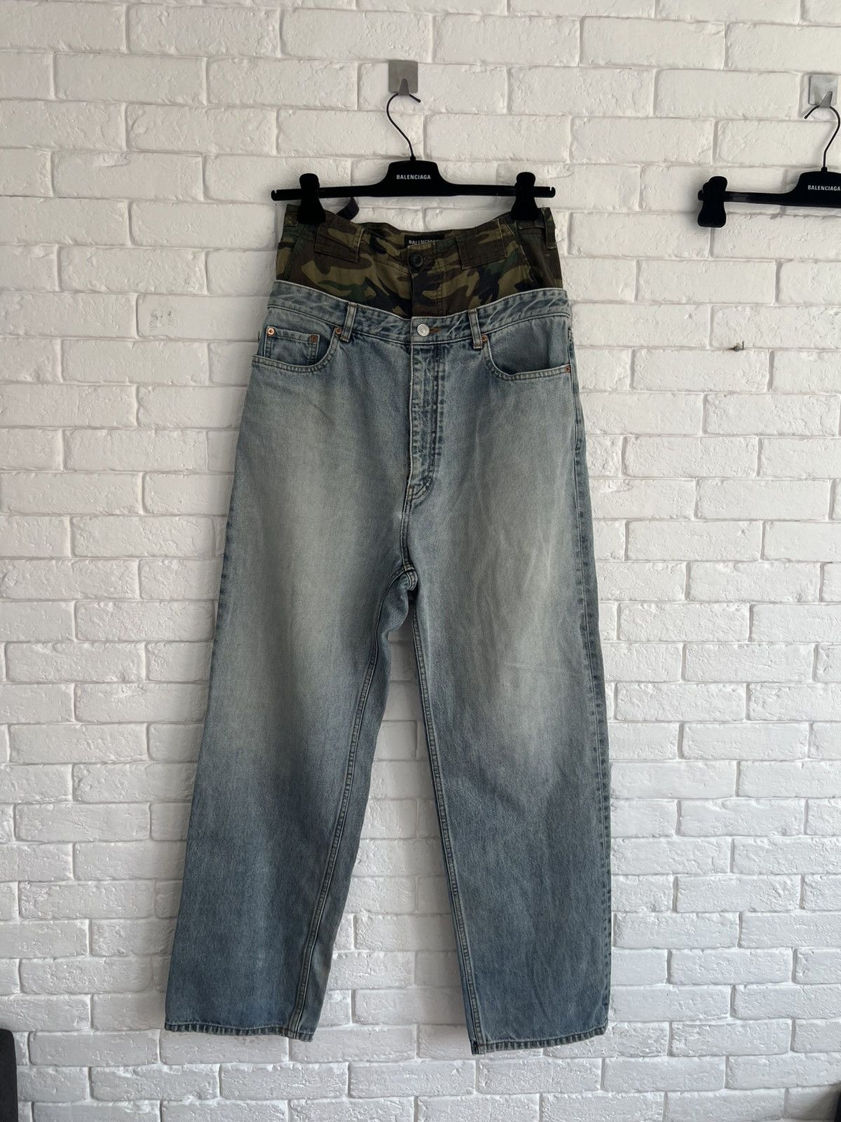 Balenciaga Balenciaga double waist camo denim | Grailed