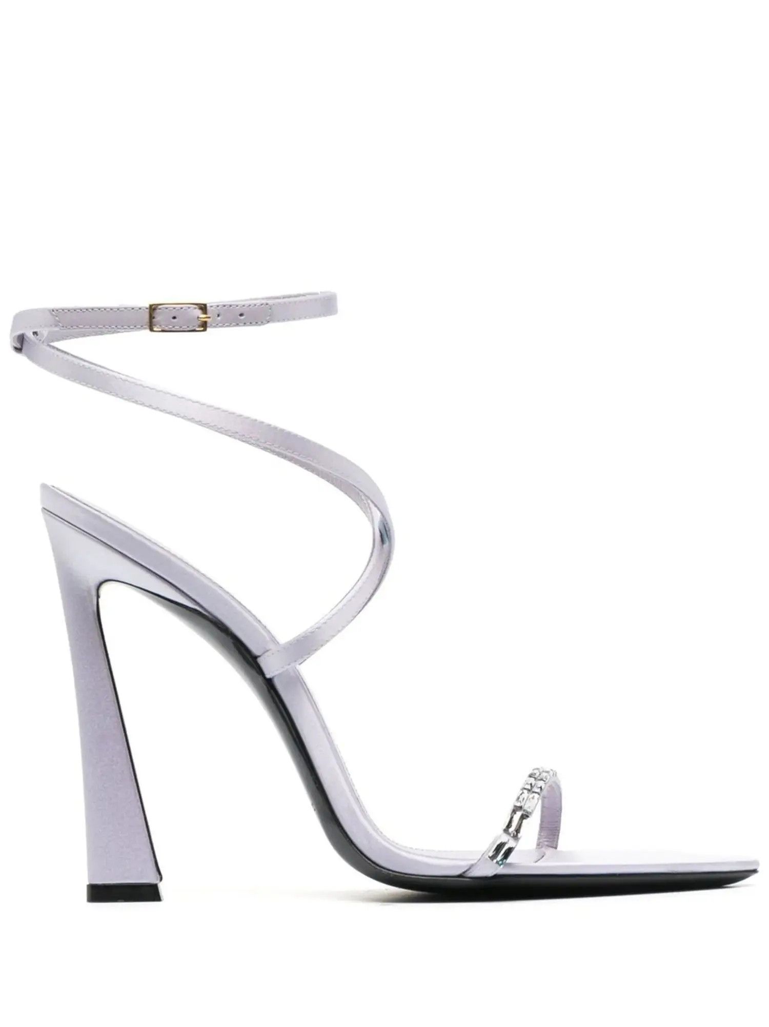 Saint Laurent Paris o1s1wg111024 Sandals In Crepe With Rhinestones in Silver Size US 10.5 / IT 40.5 - 1 Thumbnail