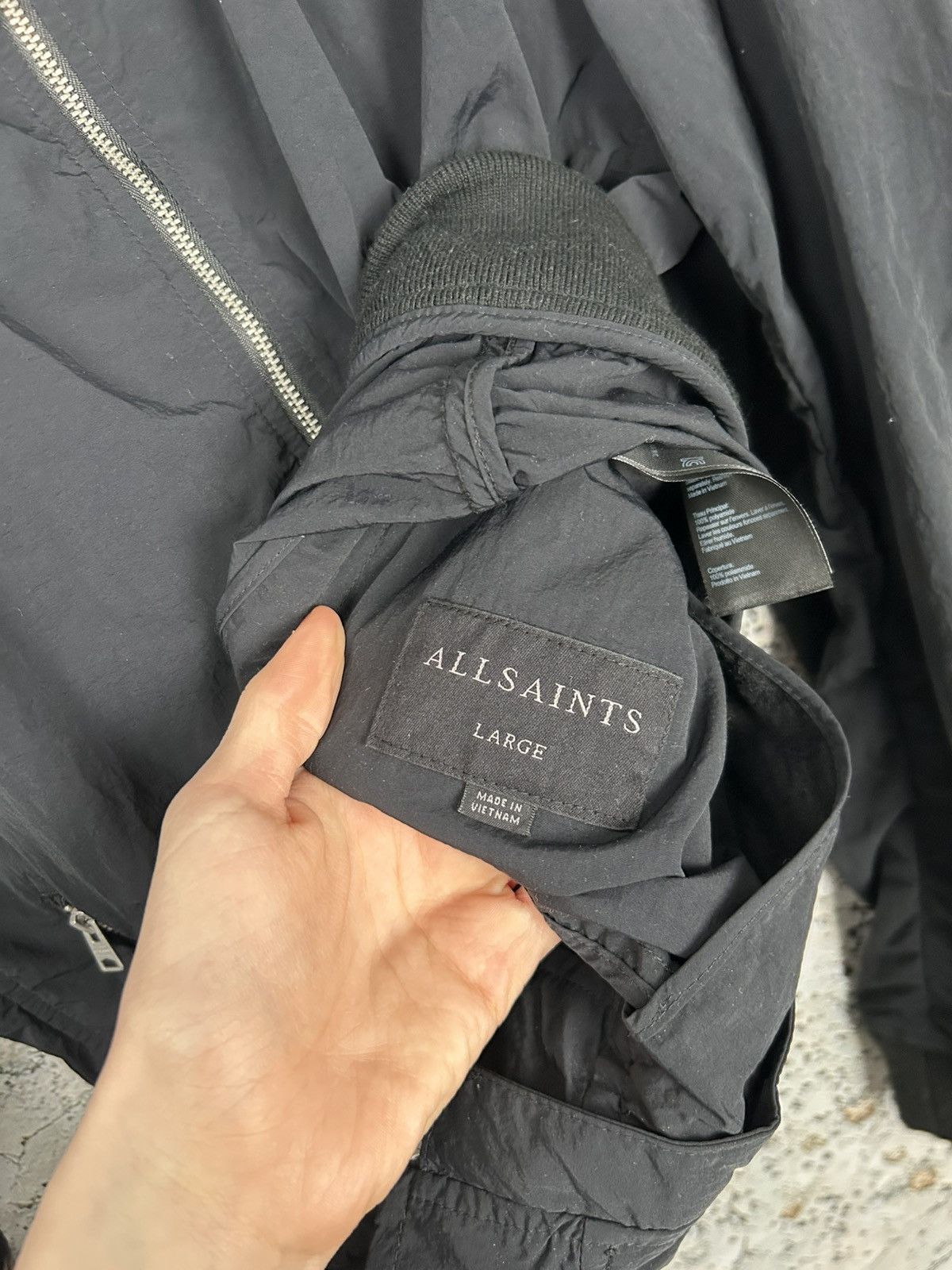 Allsaints Allsaints Black Bomber Jacket Streetwear Avant Garde Y2K Size US L / EU 52-54 / 3 - 5 Thumbnail
