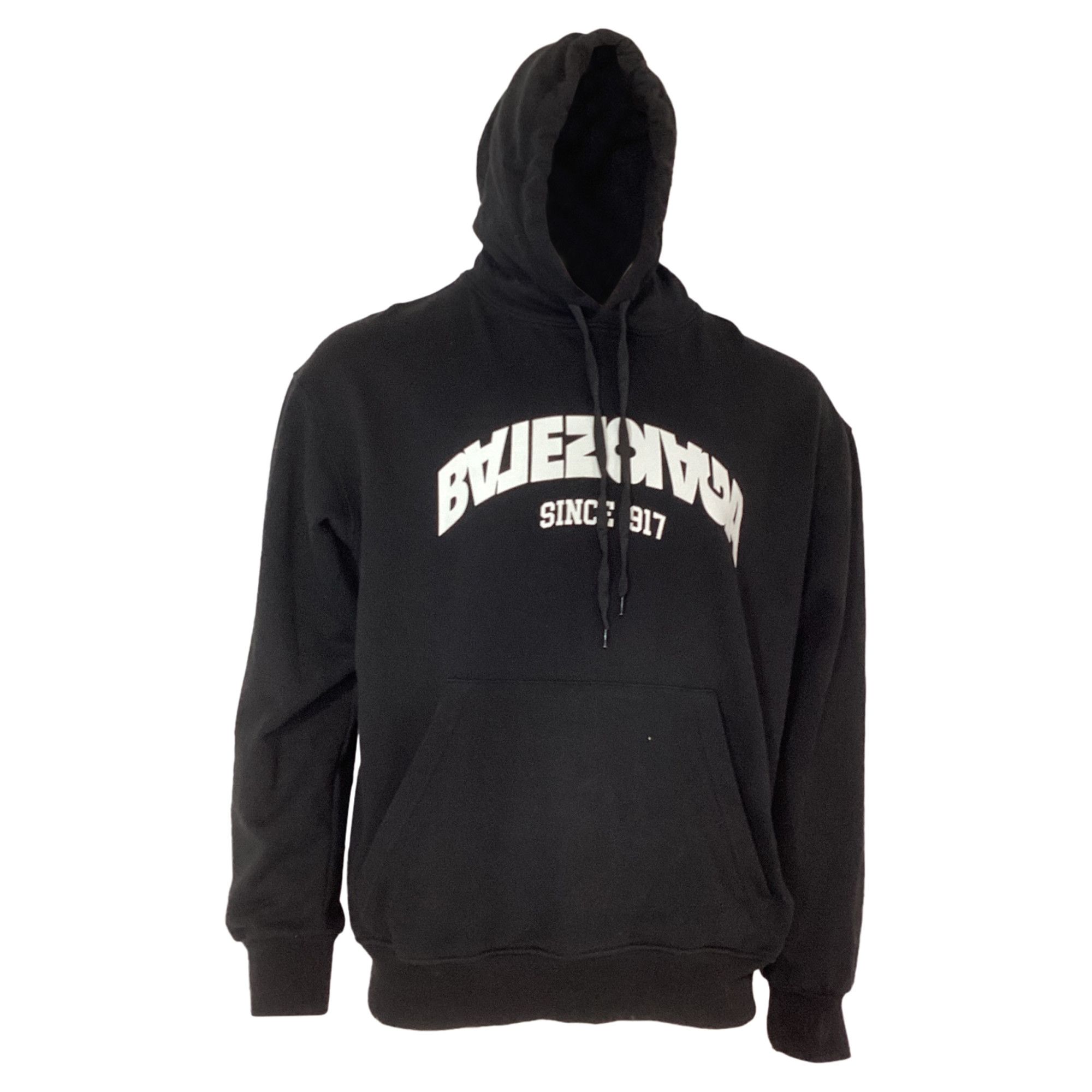 Balenciaga Balenciaga Back Flip Logo Hoodie in Black Cotton Size US S / EU 44-46 / 1 - 1 Thumbnail