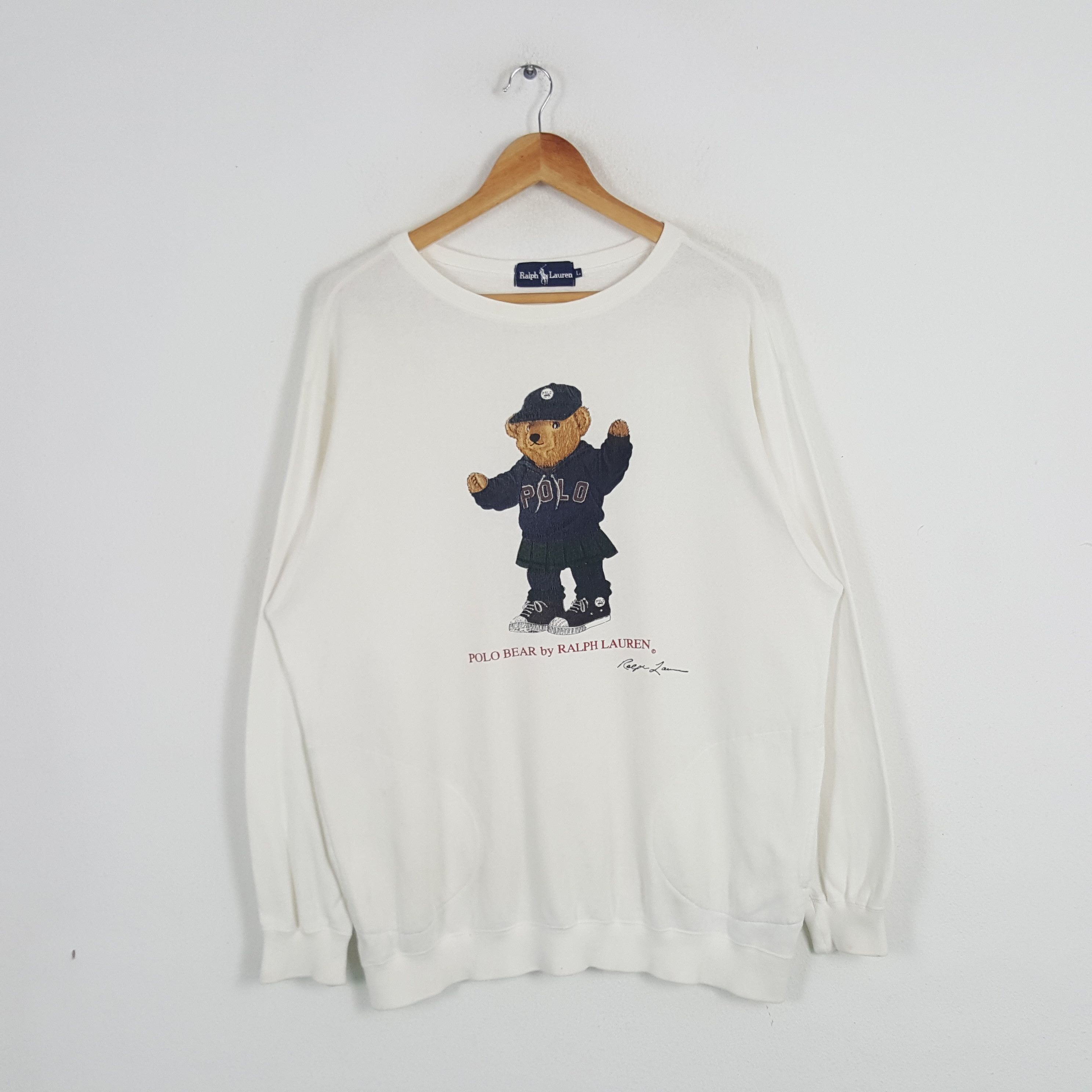 Ralph Lauren × Vintage Vintage Polo Bear by Ralph Lauren American Brand Sweatshirt Size US L / EU 52-54 / 3 - 1 Thumbnail