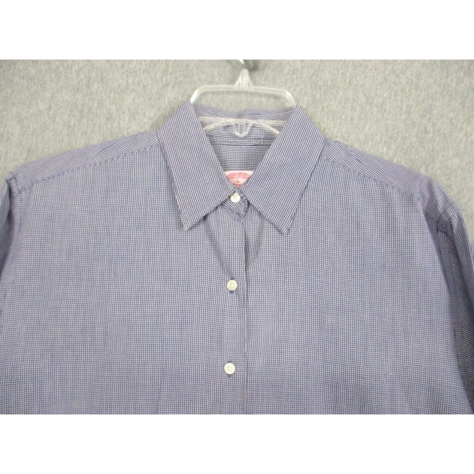 Brooks Brothers VINTAGE Brooks Brothers Shirt Mens L Blue Gingham Cotton Hong Kong Dress Shirt Size US L / EU 52-54 / 3 - 2 Thumbnail
