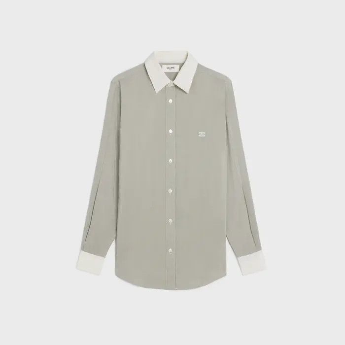 Celine o1bcso1str0925 2C10A480V Romy Shirt in Craie/Noir Size XS / US 0-2 / IT 36-38 - 1 Thumbnail