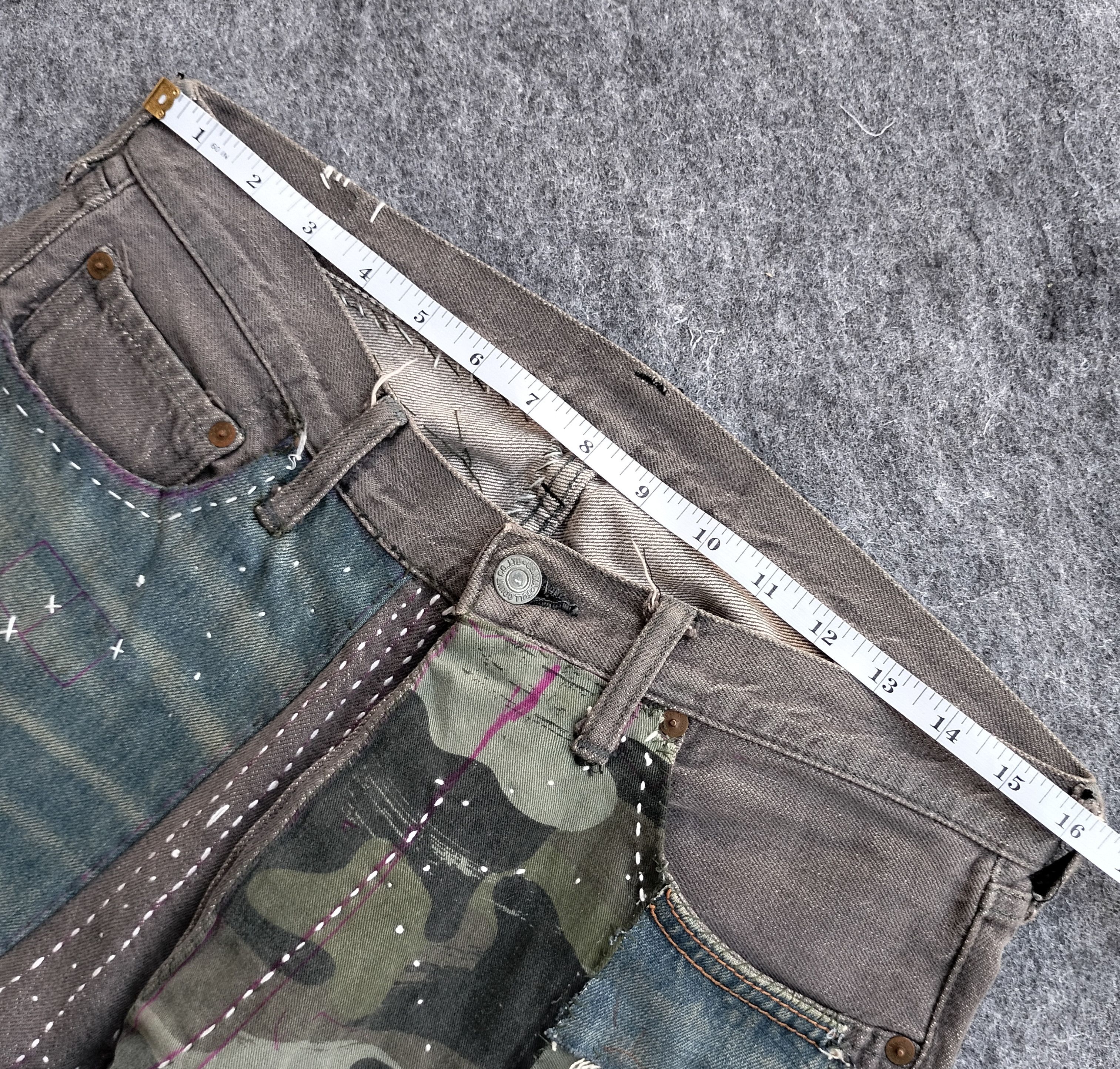 Full Count & Co. Vtg Full count & co patchwork sashiko selvedge denim Size US 32 / EU 48 - 17 Thumbnail