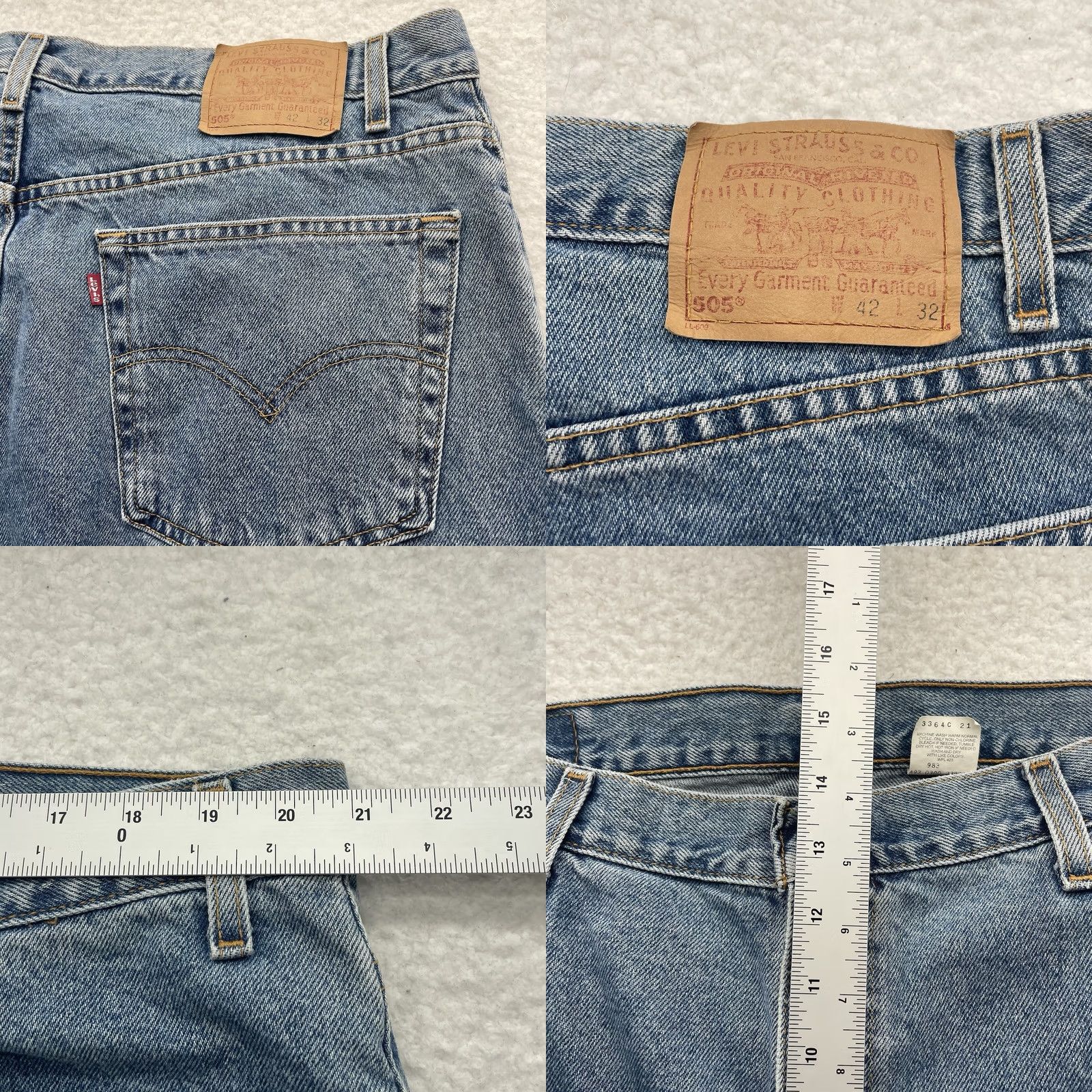 Levi's VINTAGE Levi's 505 Jeans Mens 42x32 Regular Fit Straight Leg Y2K Light Wash Blue Size US 42 / EU 58 - 8 Thumbnail