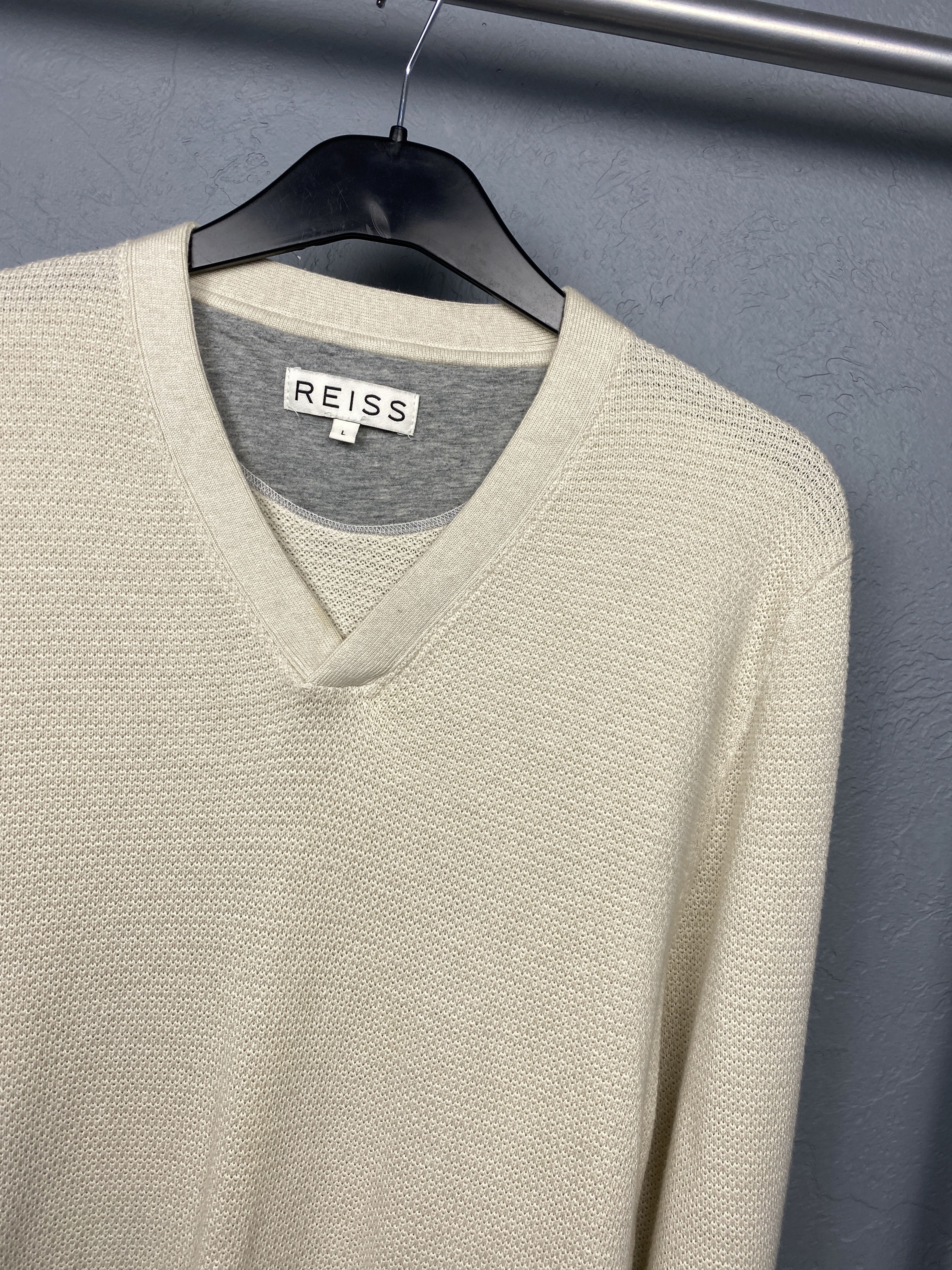 Reiss Reiss Vintage Mens Knit V-Neck Sweater Jumper Size US L / EU 52-54 / 3 - 2 Thumbnail