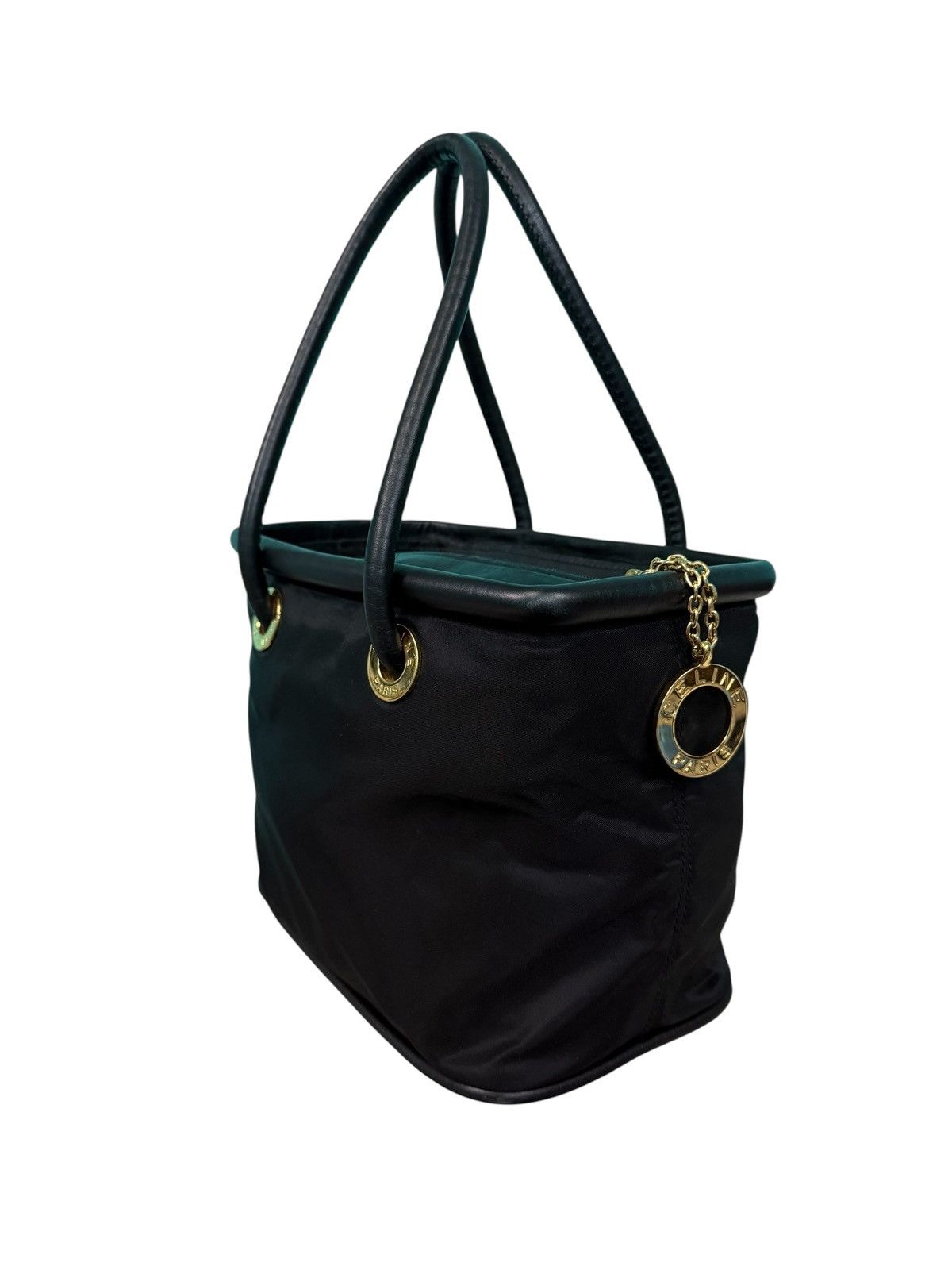 Celine RARE VINTAGE CELINE NYLON LEATHER HANDBAG Size ONE SIZE - 11 Thumbnail