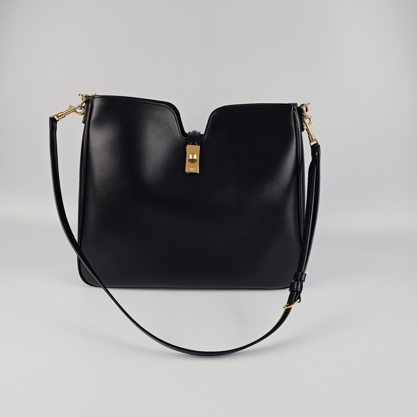 Celine CELINE Camille 16 Medium $3300 Black Smooth Leather Shoulder Size ONE SIZE - 4 Thumbnail