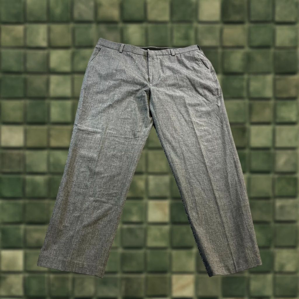 George George Dress Pants Mens 38x30 Heather Gray Stretch Straight Leg Business Formal