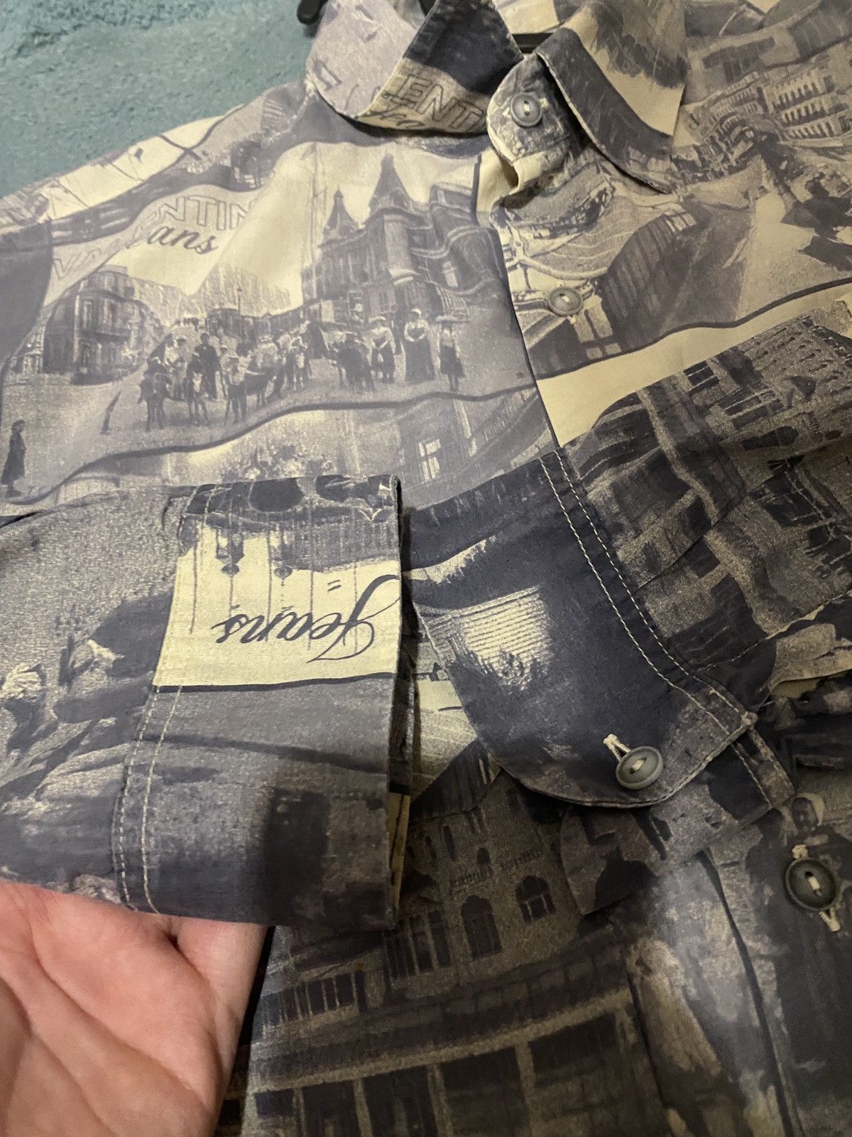 Valentino rare Valentino jeans Vintage fullprint shirt button up Size US XL / EU 56 / 4 - 18 Thumbnail