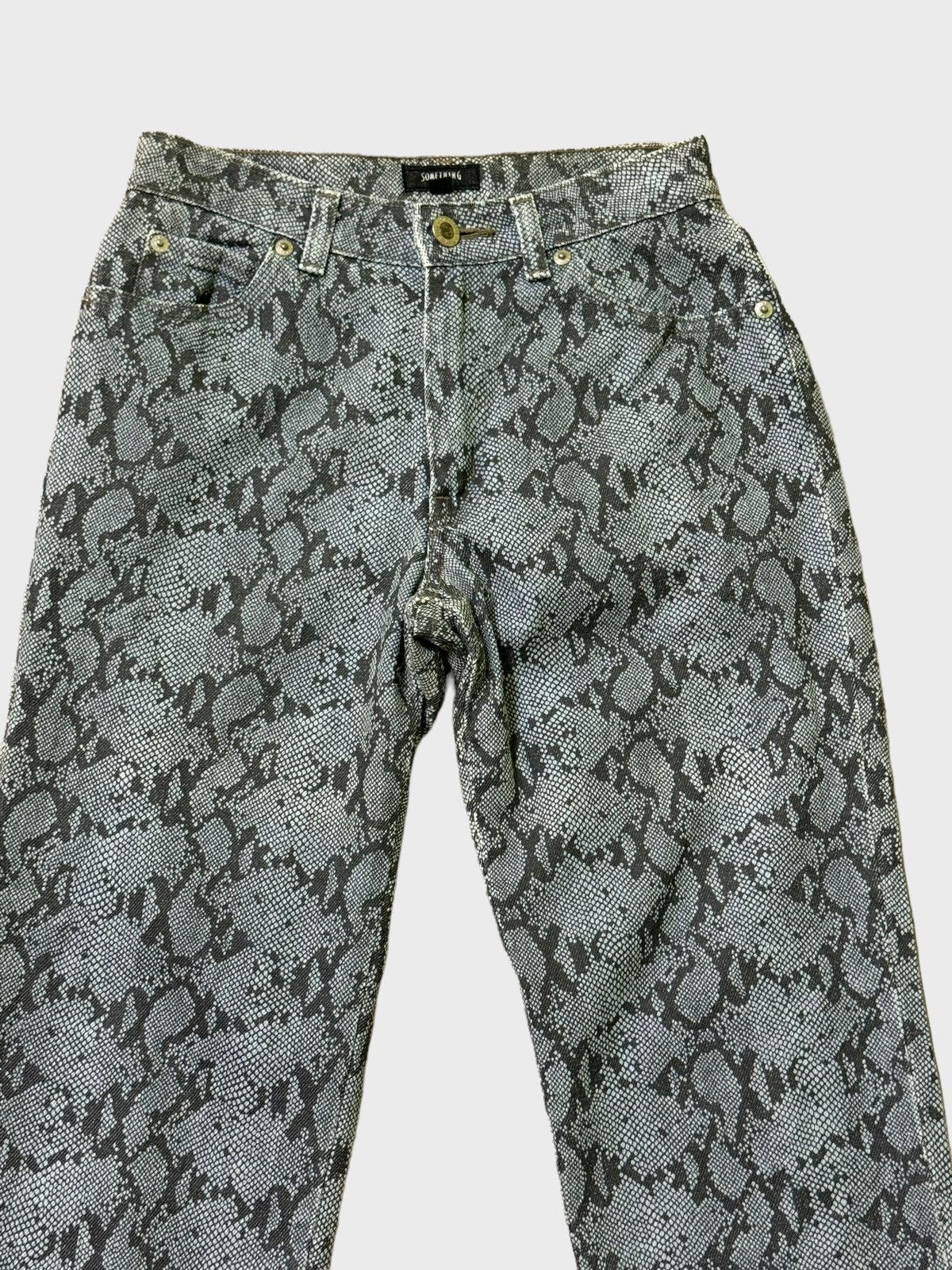 Hysteric Glamour × Japanese Brand × Vintage Something Python Snake Washed Overprint Jeans Size 24" / US 00 / IT 34 - 3 Thumbnail