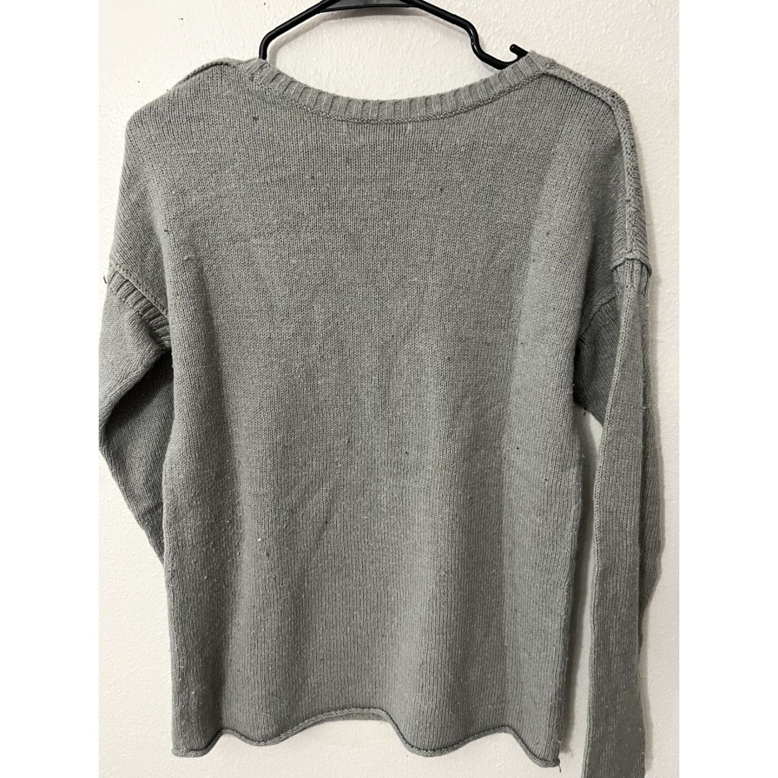 Gap GAP Womens Crew Neck Pullover Knit Sweater Long Sleeve Large Gray (L) Classic, Casual Pullover Shirt Womens Size L / US 10 / IT 46 - 2 Thumbnail