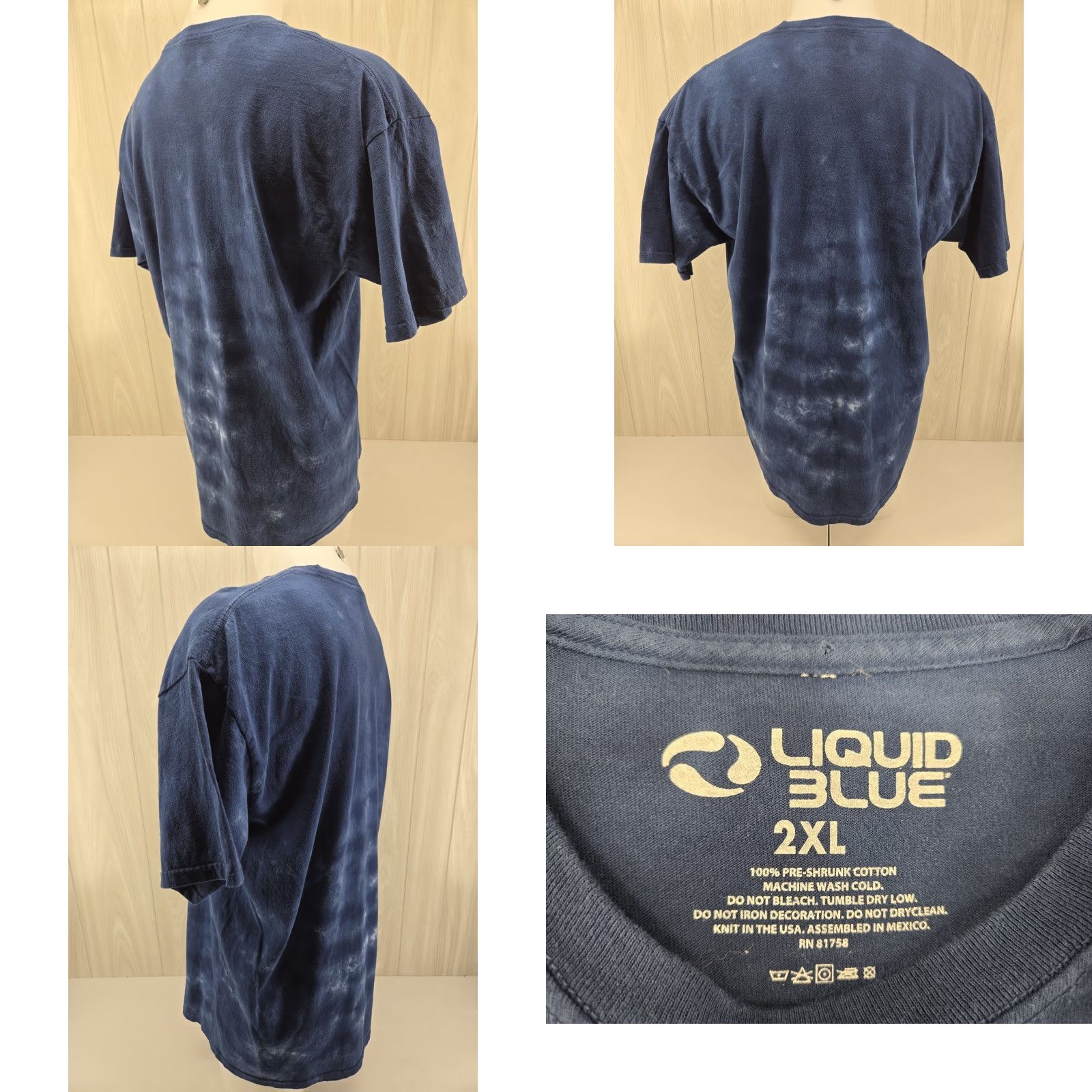 Liquid Blue Kiss T-Shirt Comic Book 2019 Mens 2XL Liquid Blue Tie Dye Retro Rock Band Shirt Short Sleeve Crew Neck Size US XXL / EU 58 / 5 - 8 Thumbnail