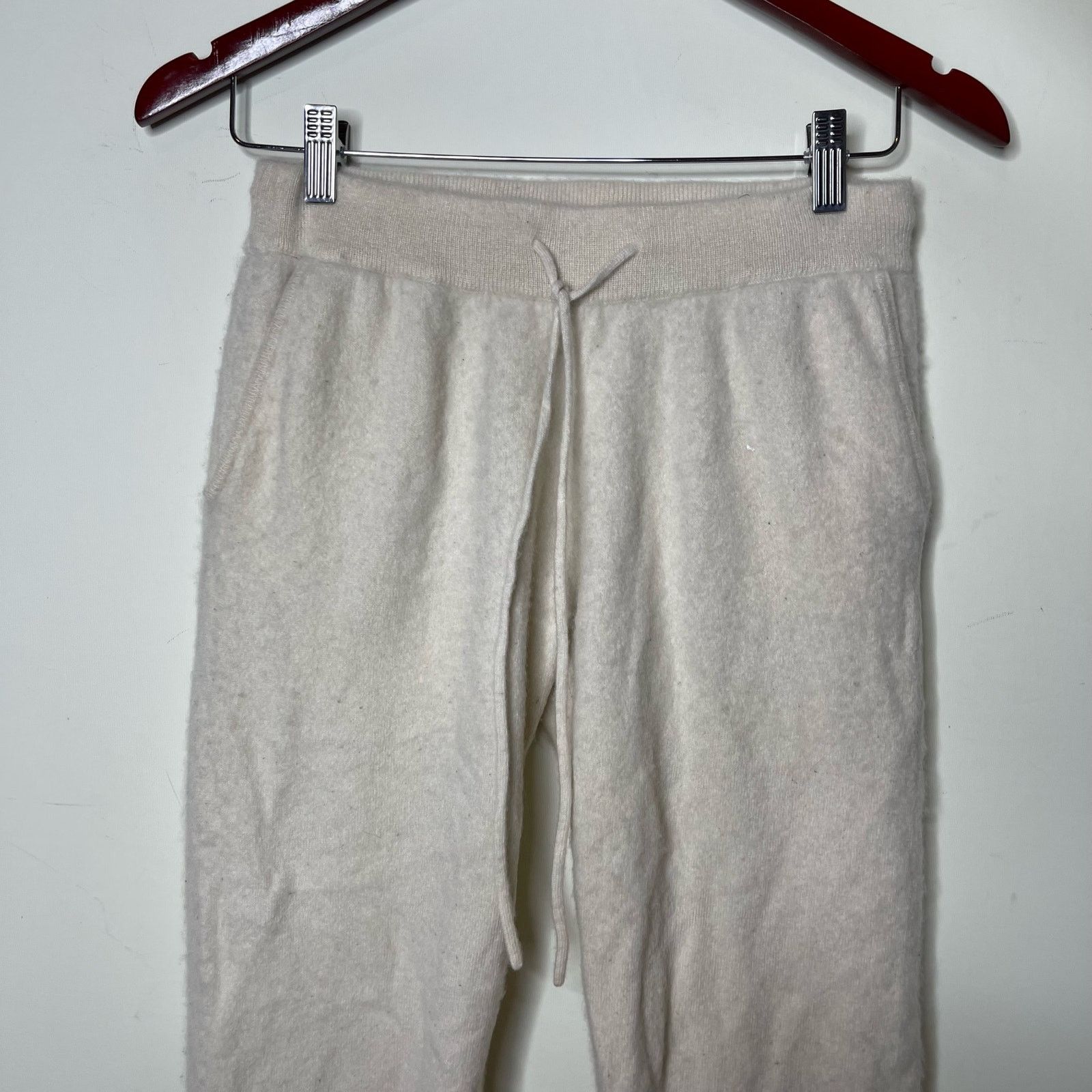 Other Gentle Herd Luxury Cashmere Drawstring Pants Off White S Size 26" / US 2 / IT 38 - 2 Thumbnail