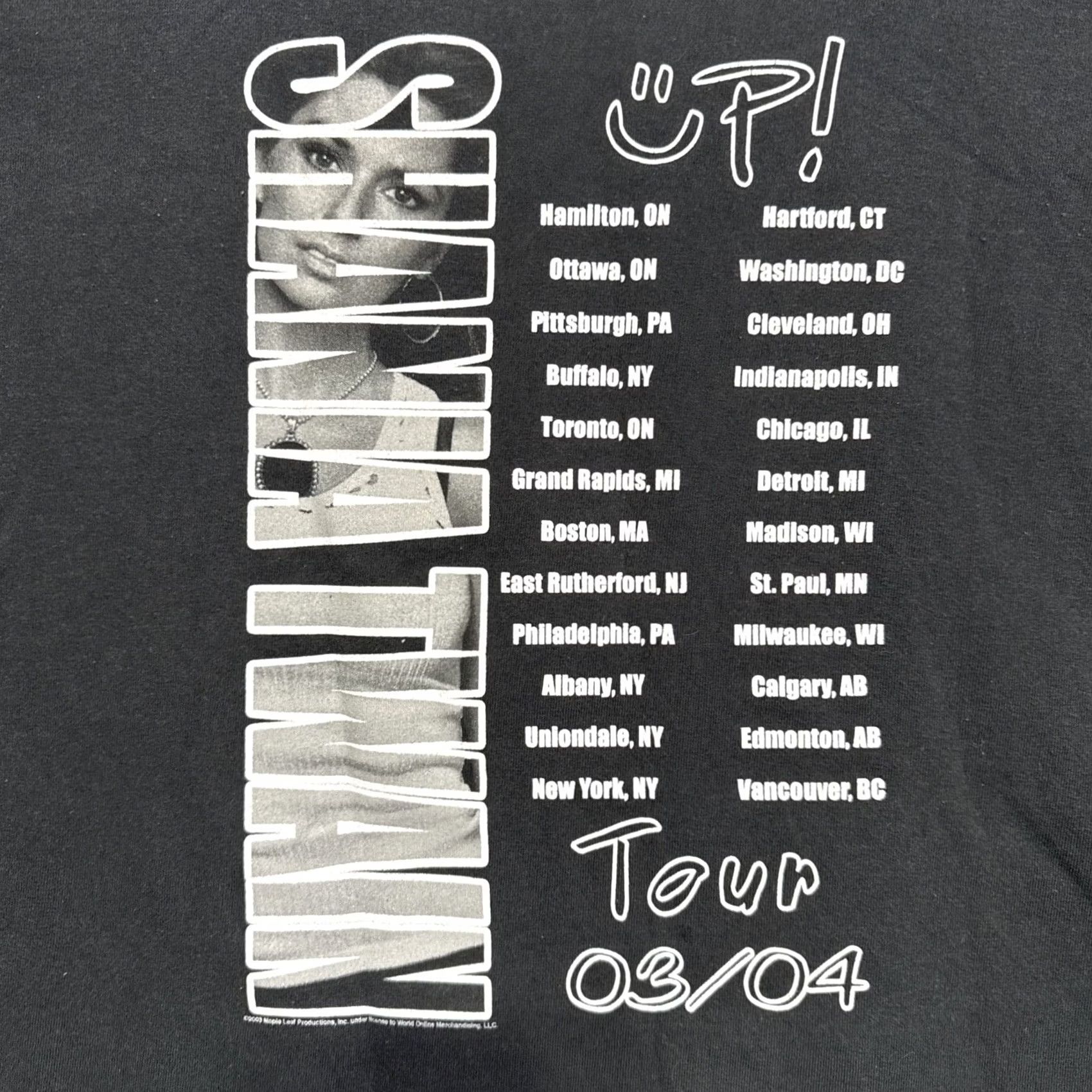 Anvil VINTAGE Shania Twain Shirt Mens L Black 2003 2004 Up Tour Concert Country 00s Shirt Mens L Black Shania Twain 90s Music Tour Vintage Shirt Size US L / EU 52-54 / 3 - 4 Thumbnail