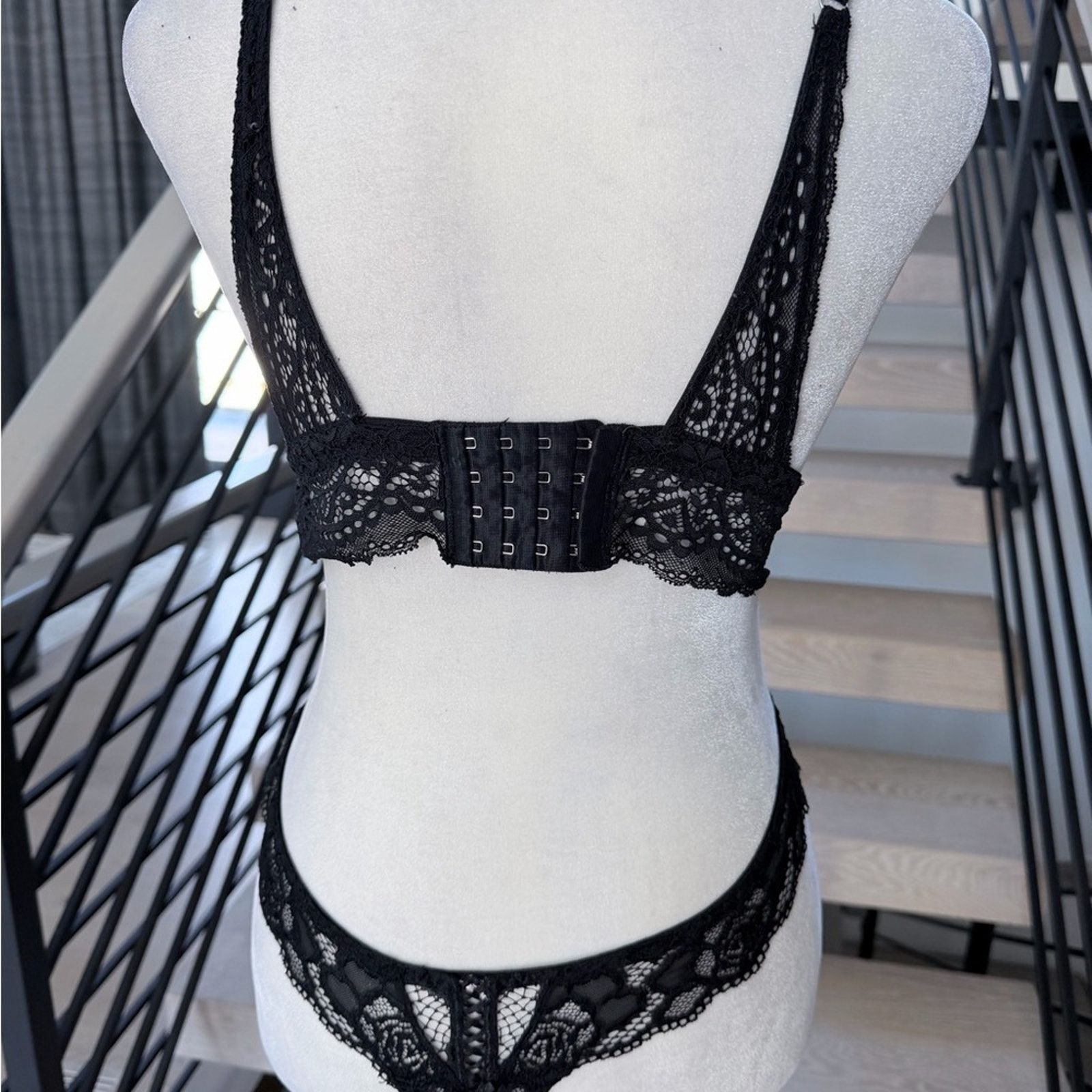 Other Black Lace Bralette & Panties Matching Set S Size ONE SIZE - 3 Thumbnail