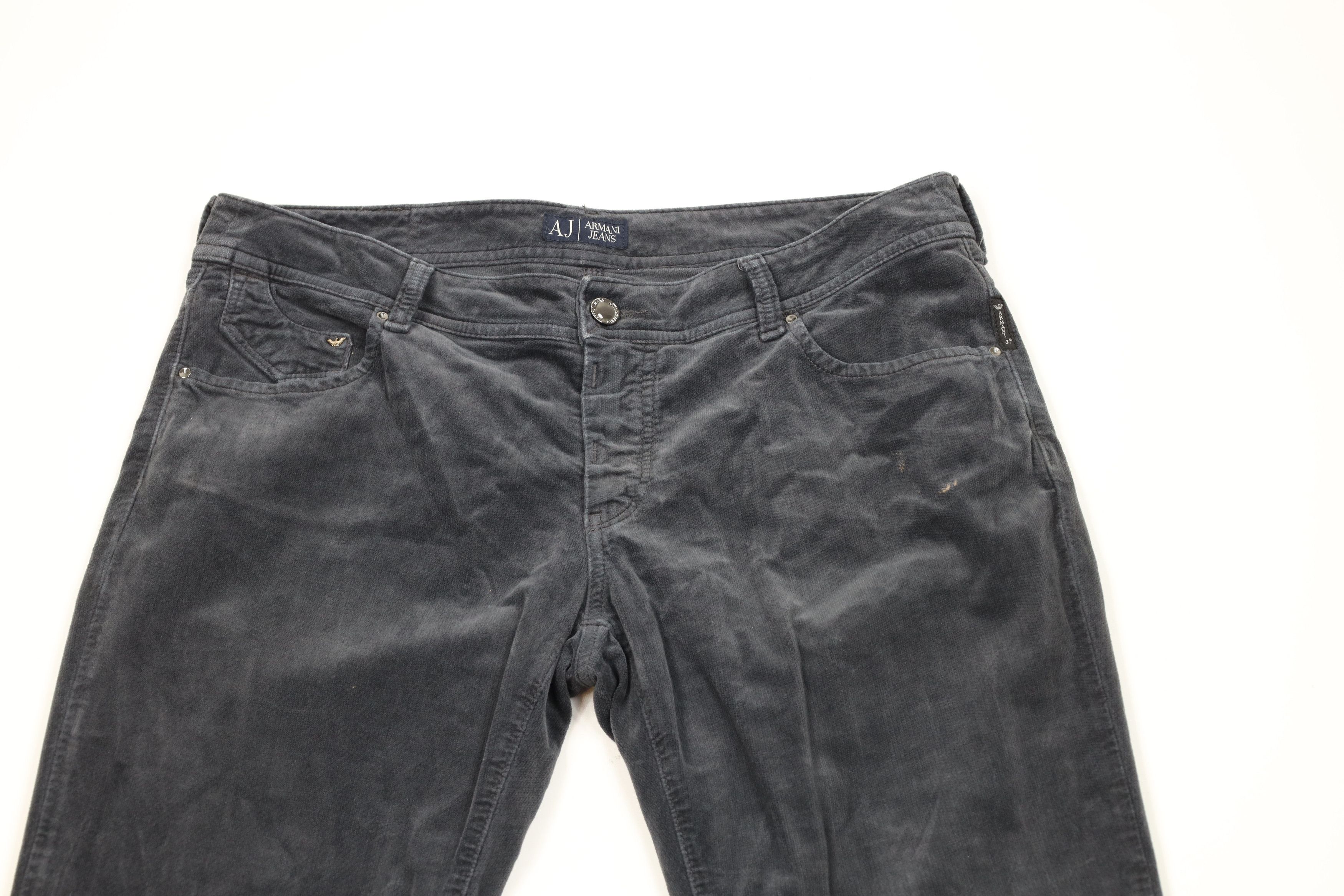 Armani Armani Jeans J35 Skinny Leg Velour Jeans Pants Steel Blue Size 32" / US 10 / IT 46 - 2 Thumbnail