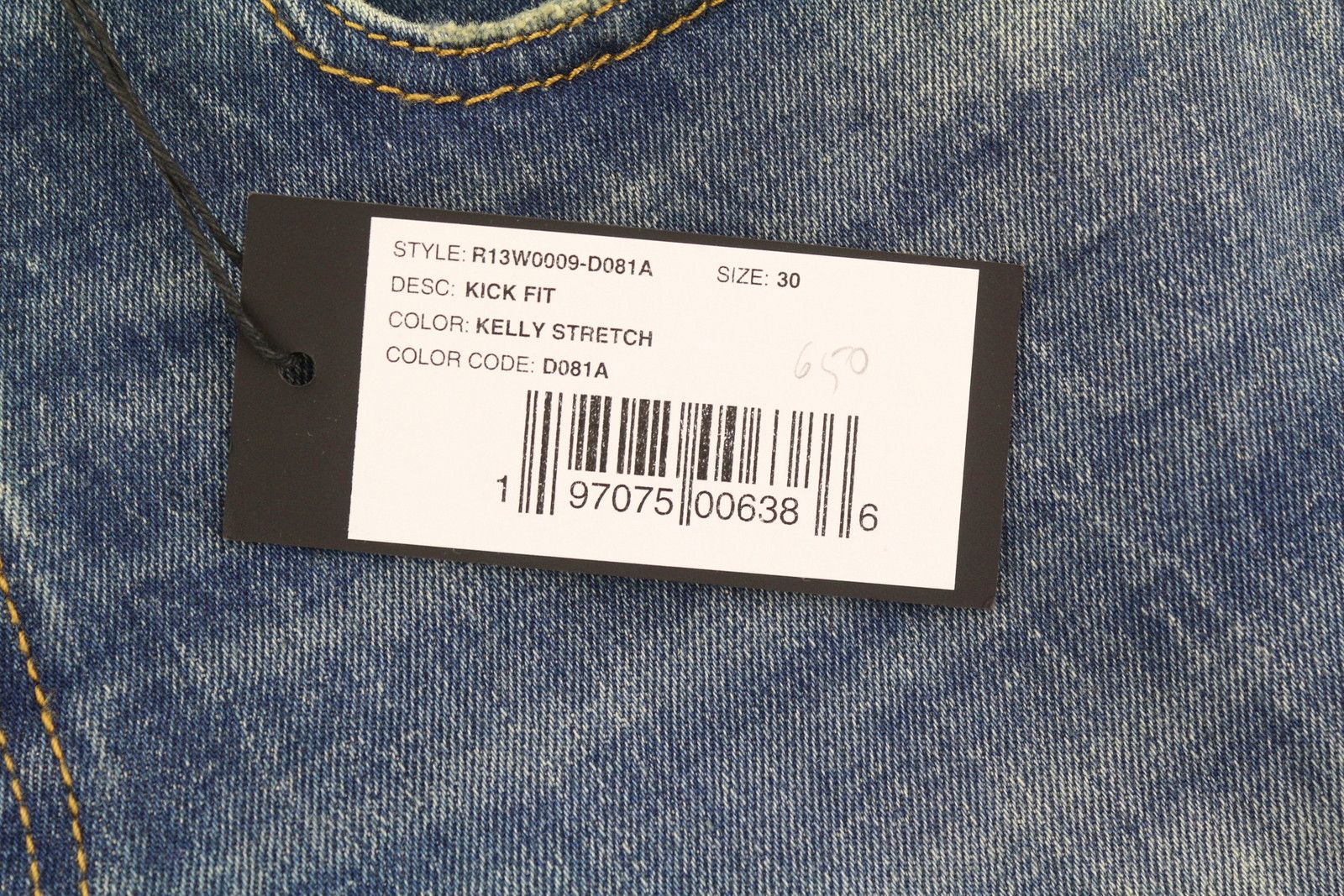 R13 KICK 30 Ankle Cropped Washed Blue Kelly Stretch 84492 Size 30" / US 8 / IT 44 - 7 Thumbnail
