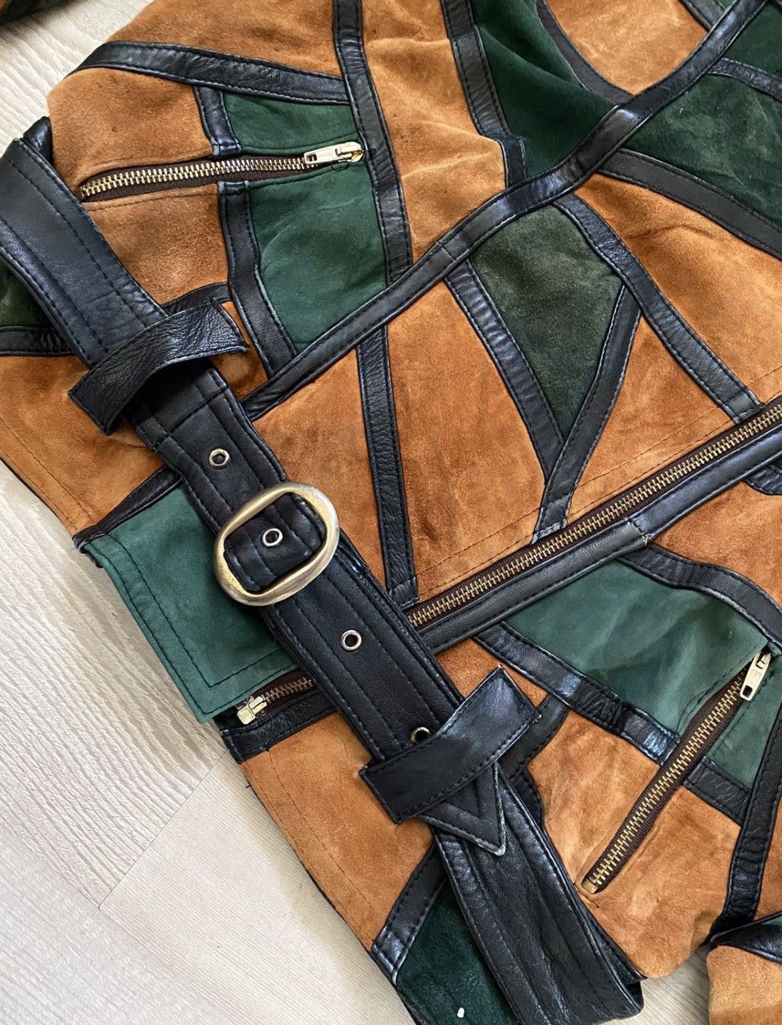 Pelle Pelle × Vintage Vintage Avantgarde Patchwork Leather Jacket Size US L / EU 52-54 / 3 - 3 Thumbnail