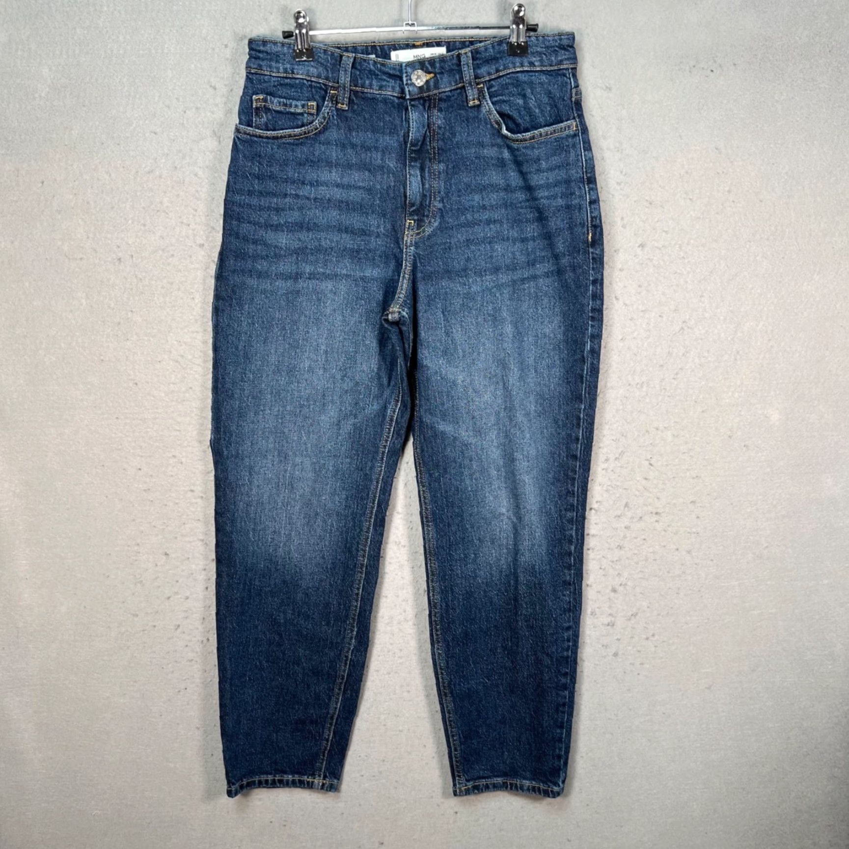 Mango Mango Jeans Women's 8 Mom High-Waist Blue Cotton Denim 5-Pocket Design Regular Size 30" / US 8 / IT 44 - 2 Thumbnail