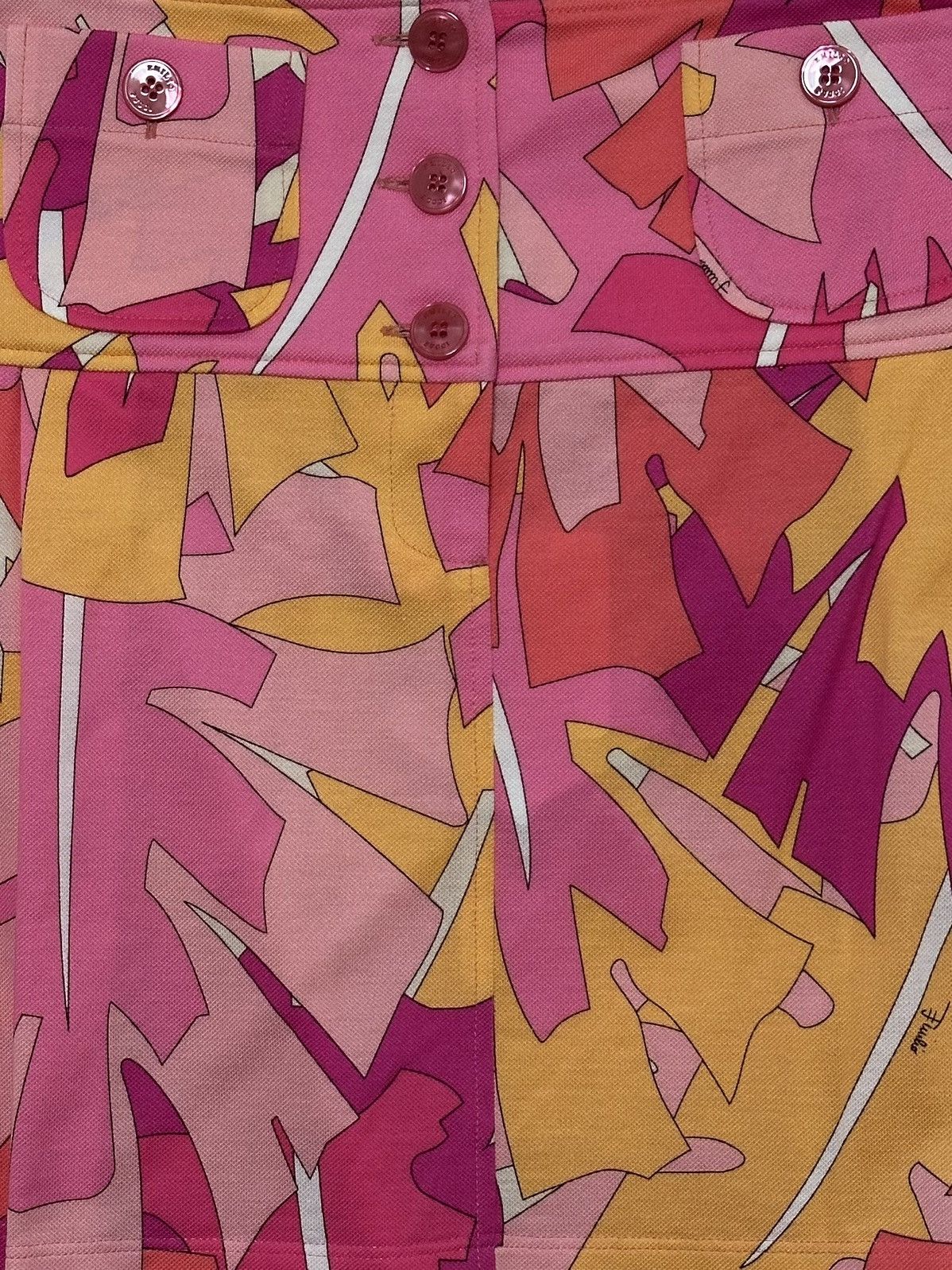 Emilio Pucci EMILIO PUCCI S/S 2007 Leaf Print Pleated Mini Skirt Size 25" / US 0 / IT 36 - 4 Thumbnail