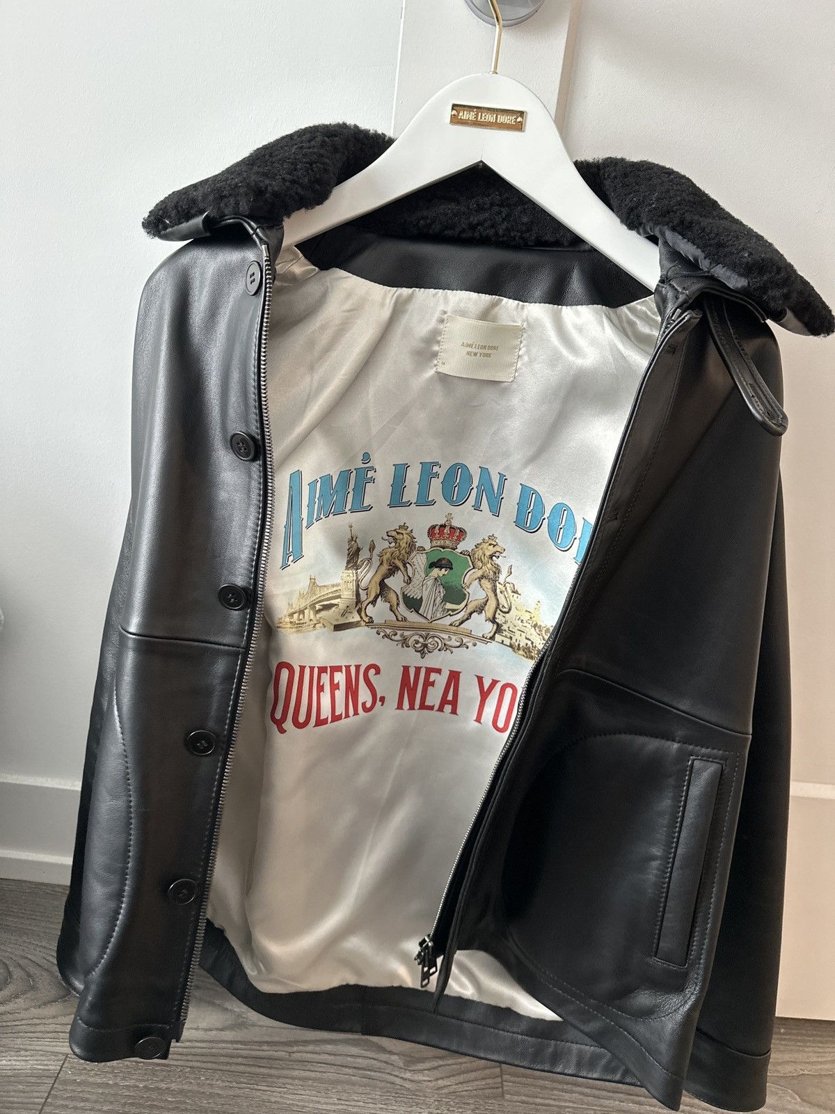 Aime leon dore leather jacket