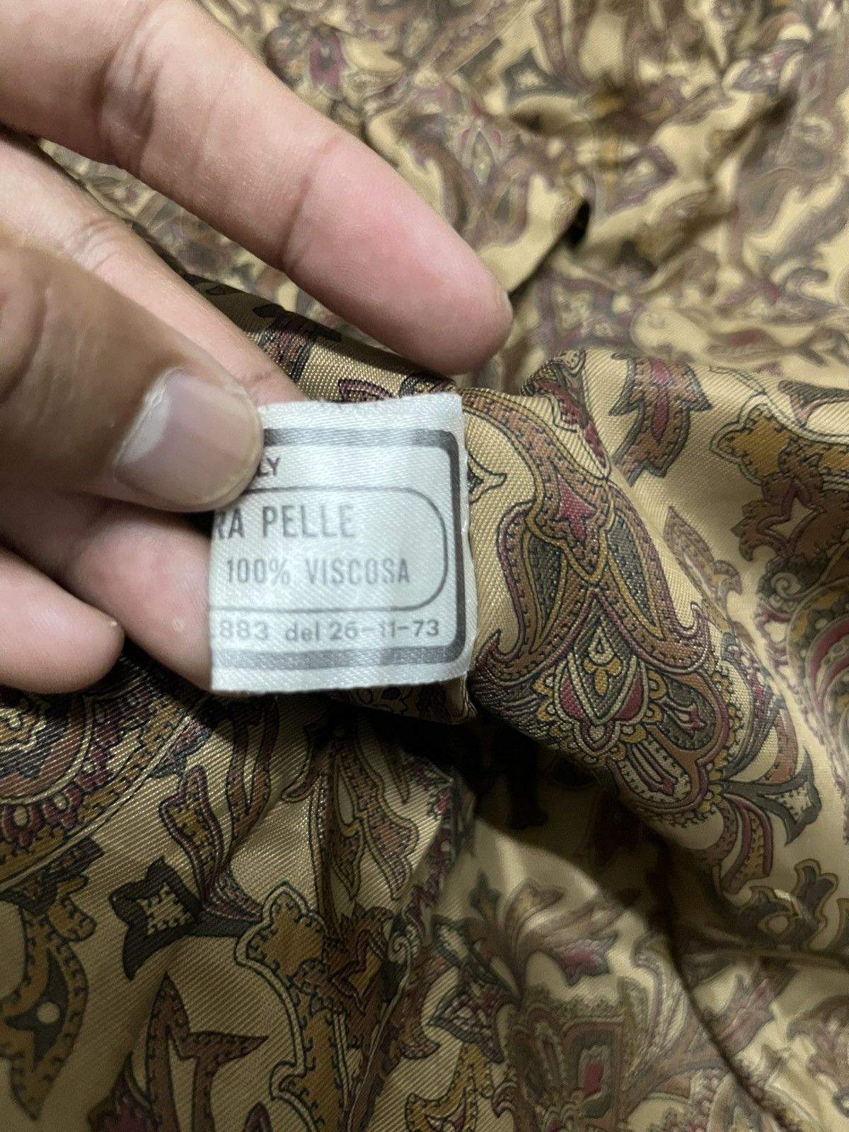 Vera Pelle 💥TRUE VINTAGE ITALY VERA PELLE LEATHER WITH SILK LINING Size US L / EU 52-54 / 3 - 14 Thumbnail