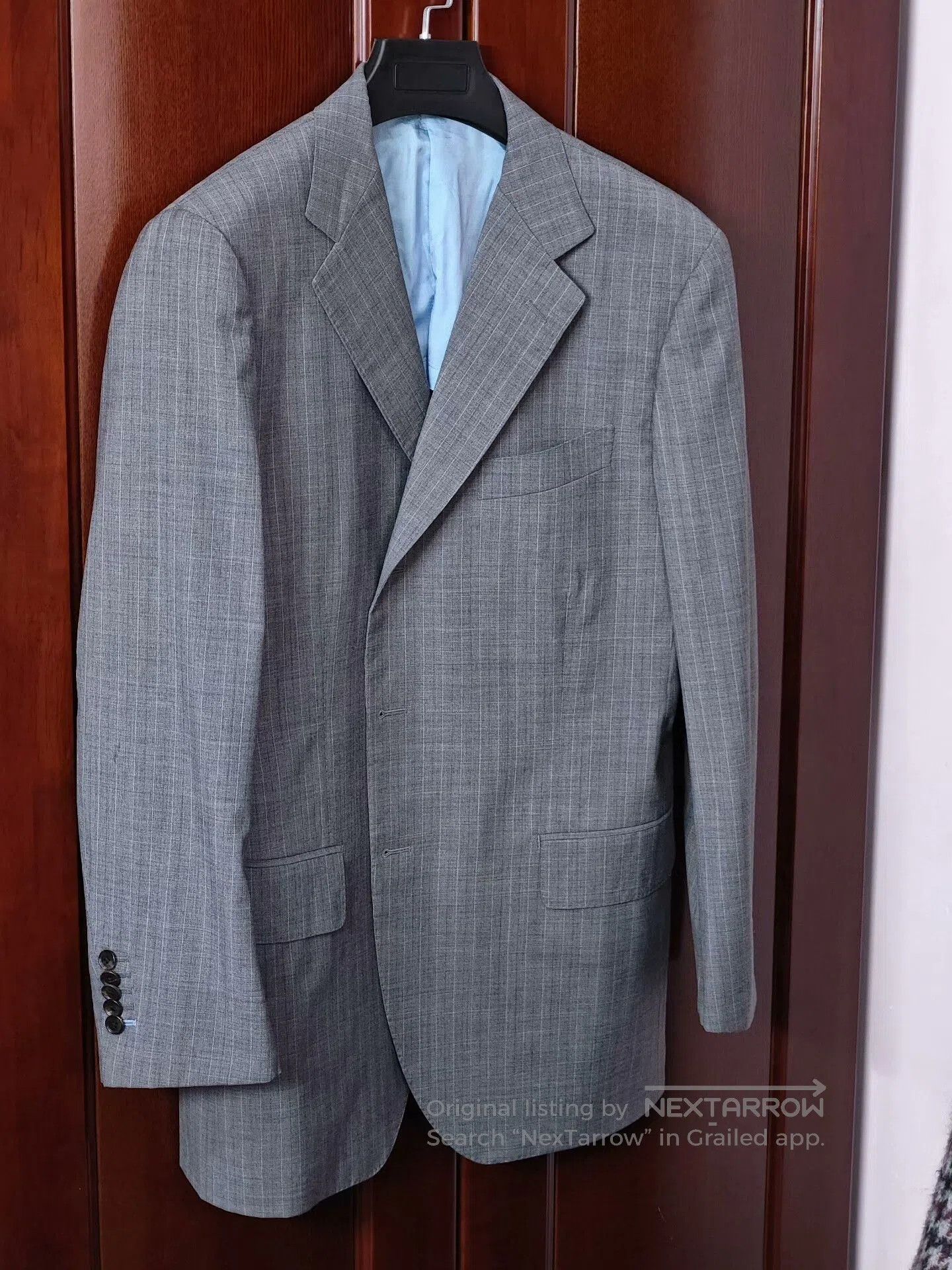 SCABAL Custom Scabal Gray Stripe Suit Jacket. Size US M / EU 48-50 / 2 - 1 Thumbnail