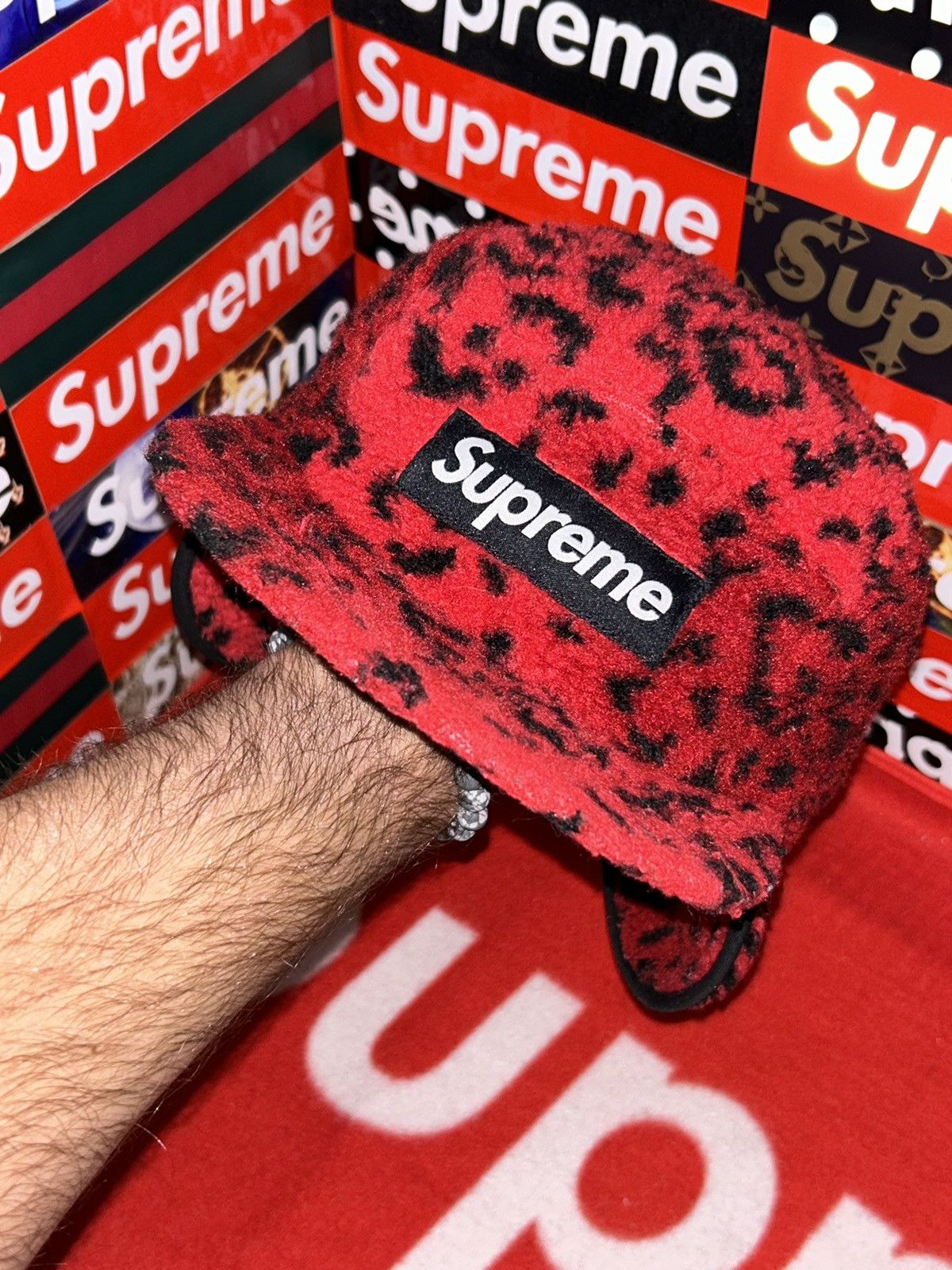 Supreme Supreme Leopard Polar Fleece Earflap Camp Cap FW17 NEW Size ONE SIZE - 7 Thumbnail