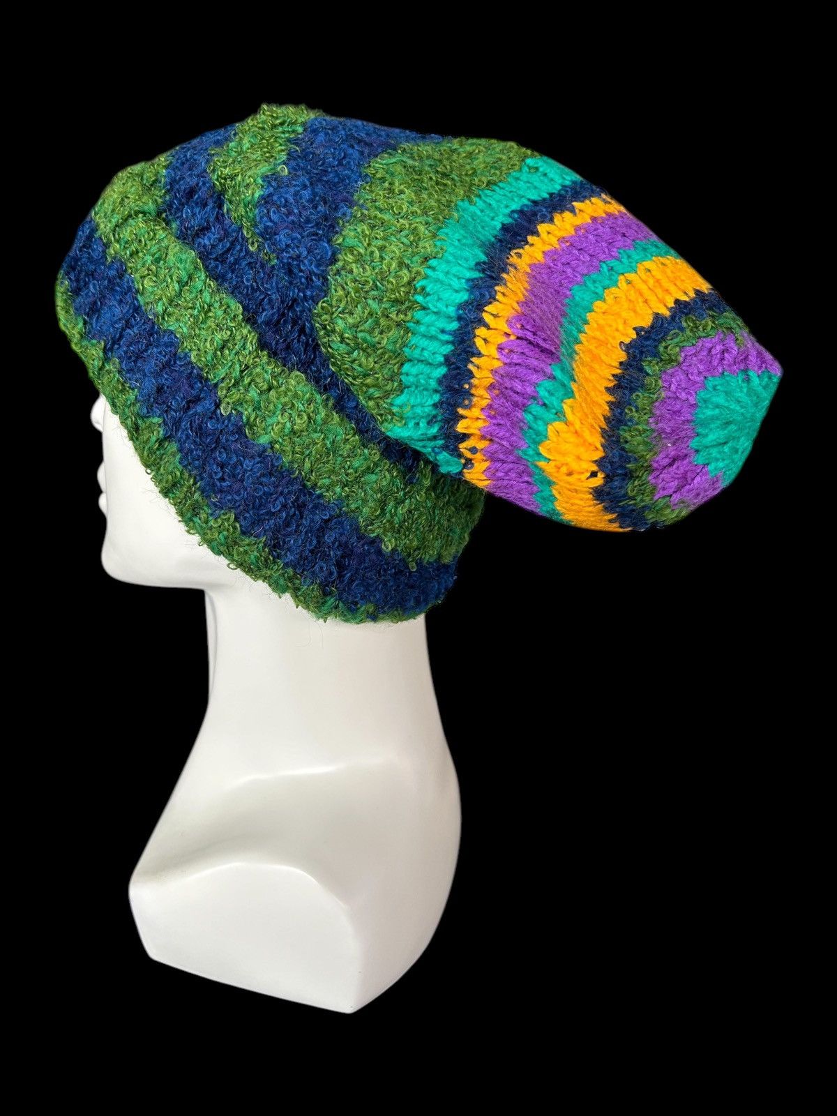 Japanese Brand × Kapital × Vintage Crochet Knitted Handmade Big Beanie Hats Rare ☠️☠️ Size ONE SIZE - 1 Thumbnail