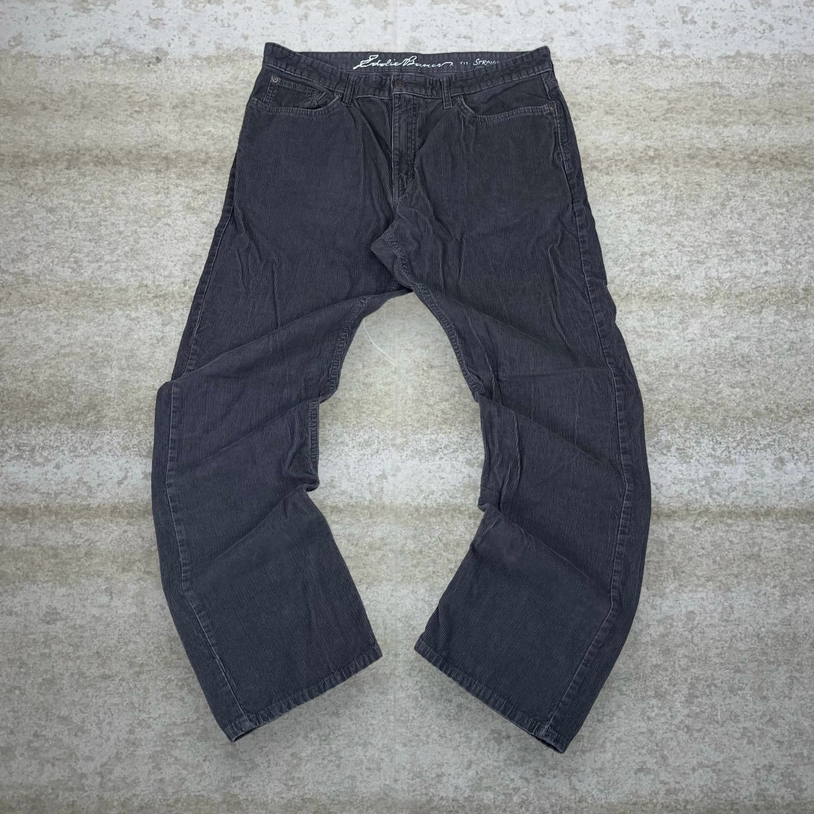 Eddie Bauer Vintage Y2K Eddie Bauer Corduroy Pants 36x32 Straight Grey Size US 36 / EU 52 - 2 Thumbnail