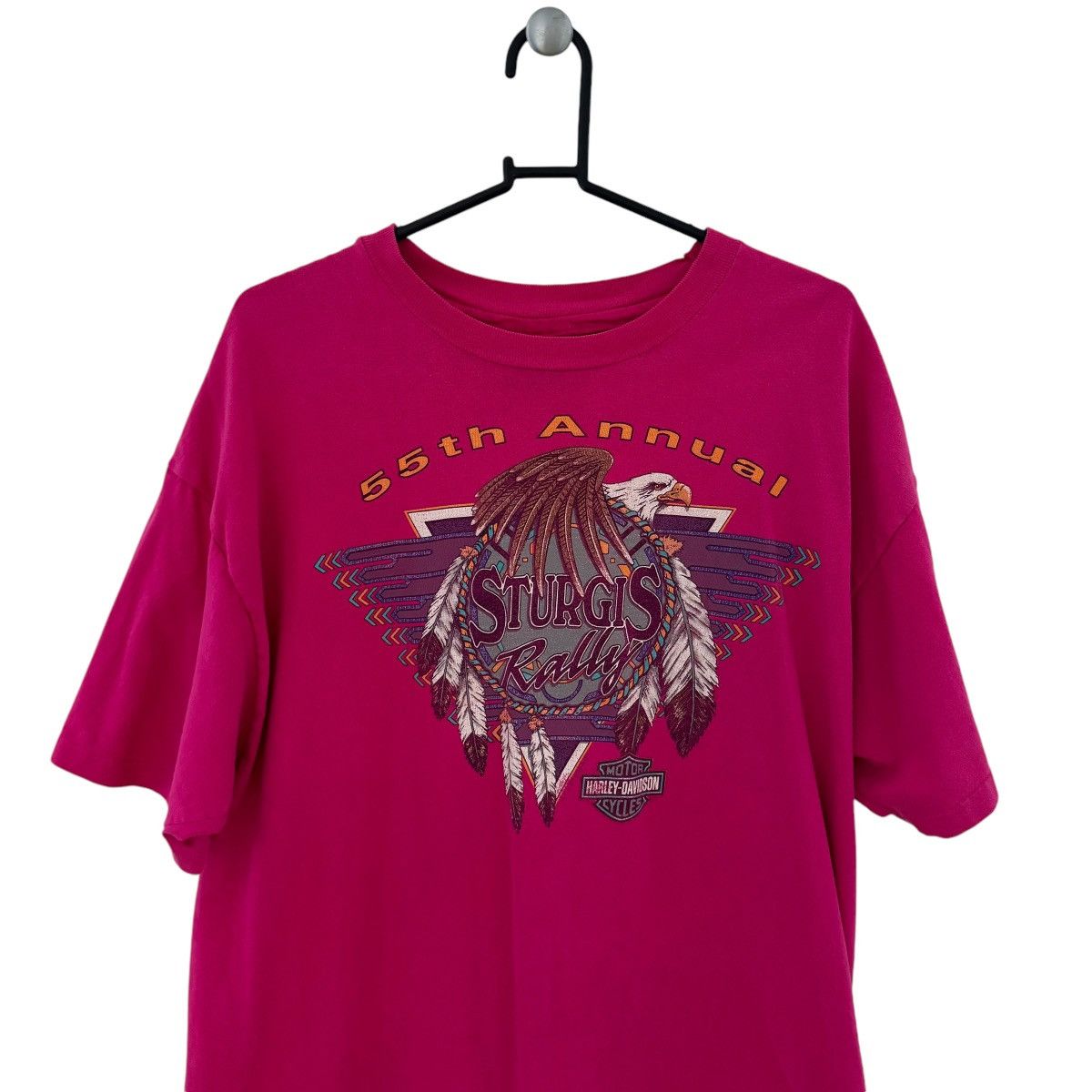 Harley Davidson × Vintage Vintage Harley Davidson sturgis South Dakota pink T shirt Size US XL / EU 56 / 4 - 1 Thumbnail
