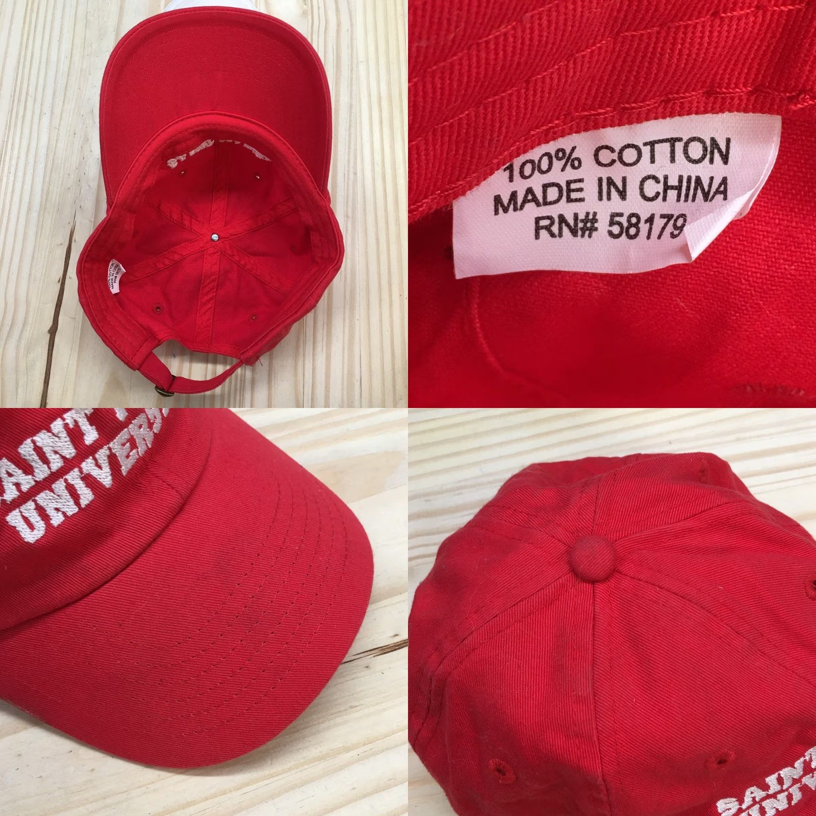 Vintage Saint Mary's University Baseball Cap Hat Mens Red One Size Adjustable Cotton Size ONE SIZE - 8 Thumbnail