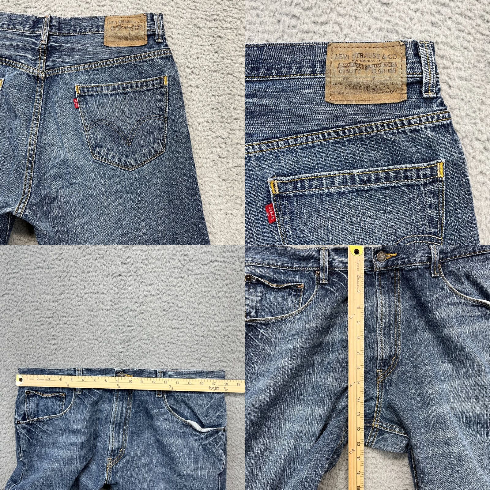 Levi's Levi's 559 Jeans Mens 36x31 Relaxed Straight Denim Blue 5-Pocket Button Zip Cotton Logo Distressed Size US 36 / EU 52 - 8 Thumbnail