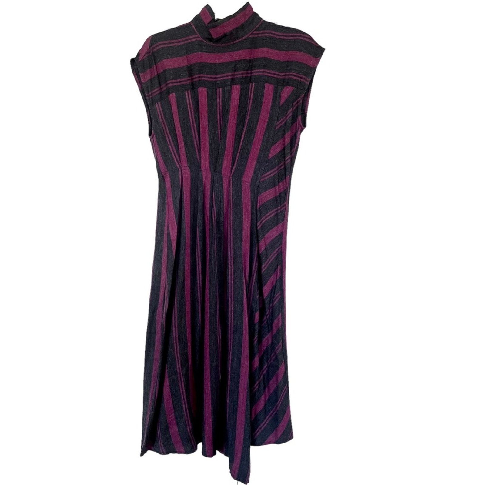 Zara Zara asymmetrical striped black red heather dress size XS Size XS / US 0-2 / IT 36-38 - 4 Thumbnail