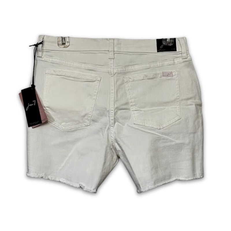 Other Jen7 Mid Rise Jean Shorts Frayed Hem Cream Women's 6 NWT Size 28" / US 6 / IT 42 - 4 Thumbnail