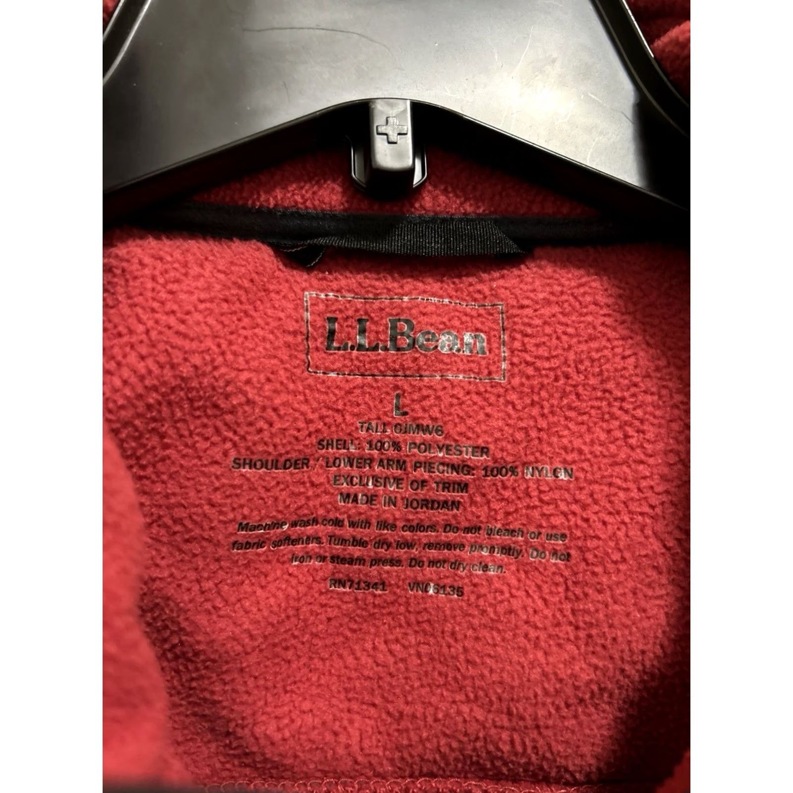 Vintage L.L. Bean Fleece Polartec Jacket Mens Large Full Zip Outdoor Hiking Red Gray Jacket Size US L / EU 52-54 / 3 - 6 Thumbnail