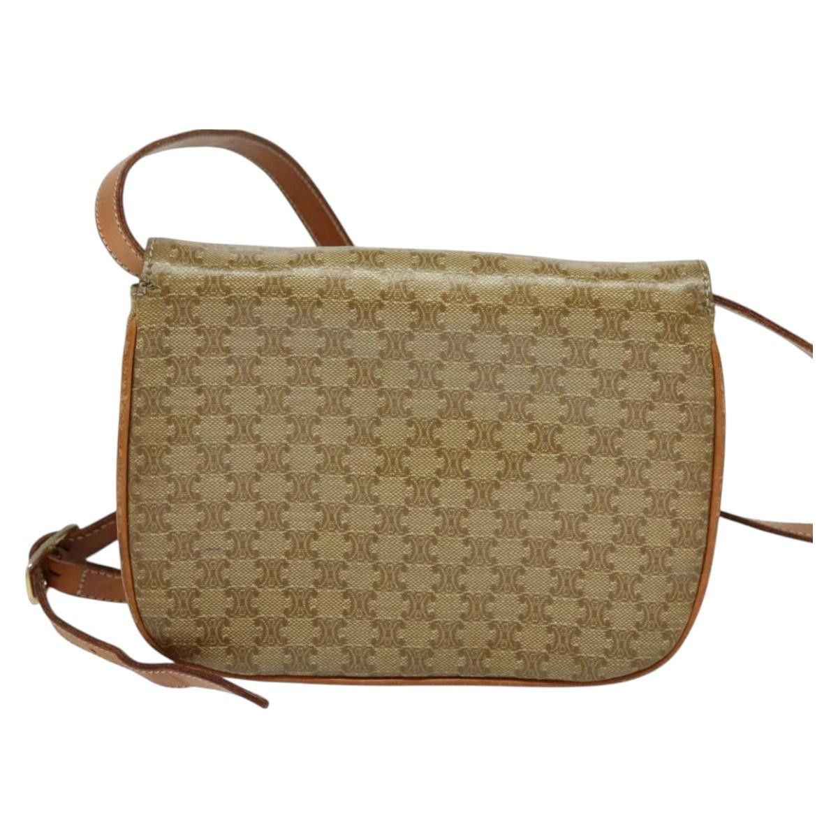 Celine CELINE Macadam Canvas Shoulder Bag Beige Gold Size ONE SIZE - 3 Thumbnail