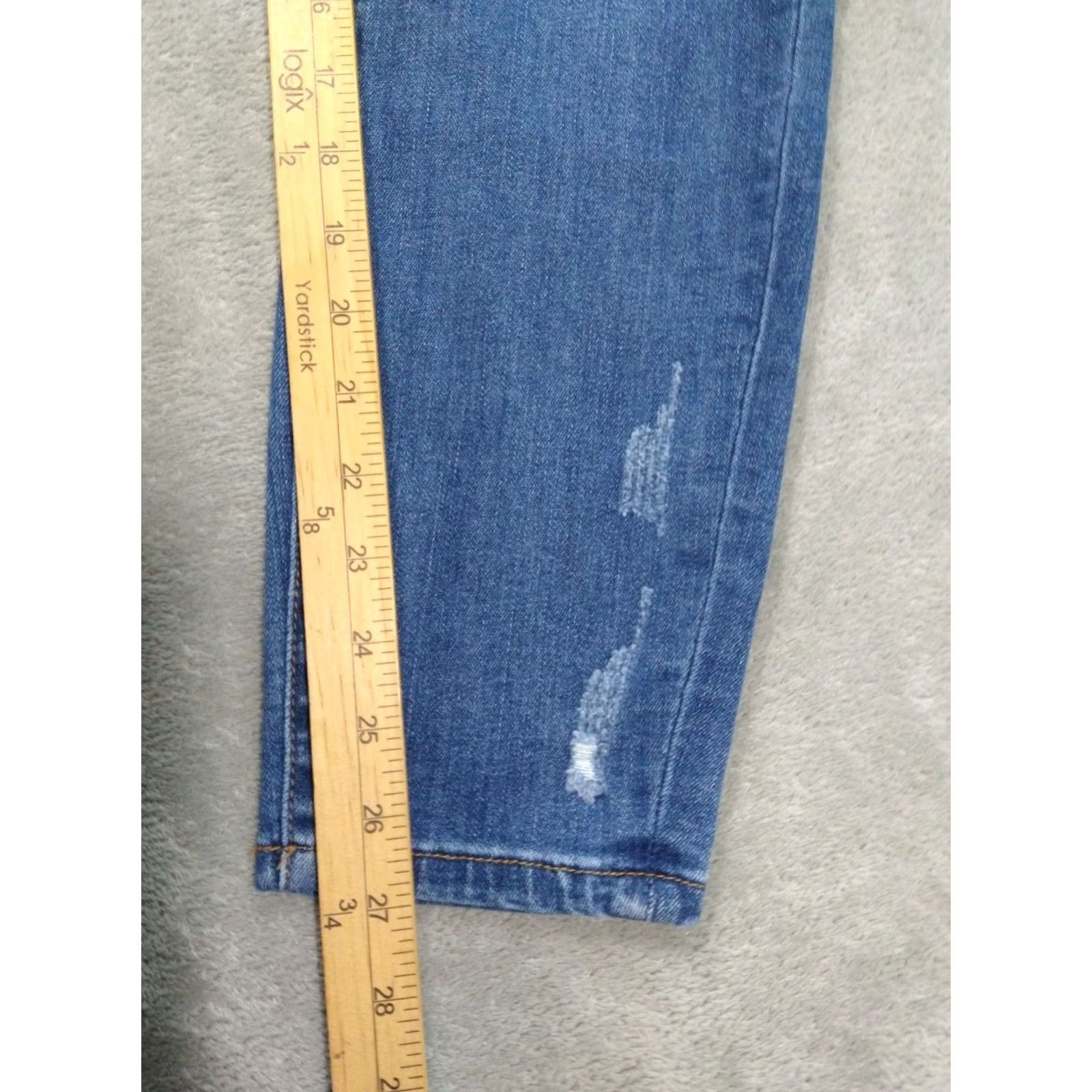 Denime Judy Blue Jeans Womens 13/31 Blue Denim Skinny Fit Mid Rise Distressed Stretch Size 34" / US 12 / IT 48 - 5 Thumbnail